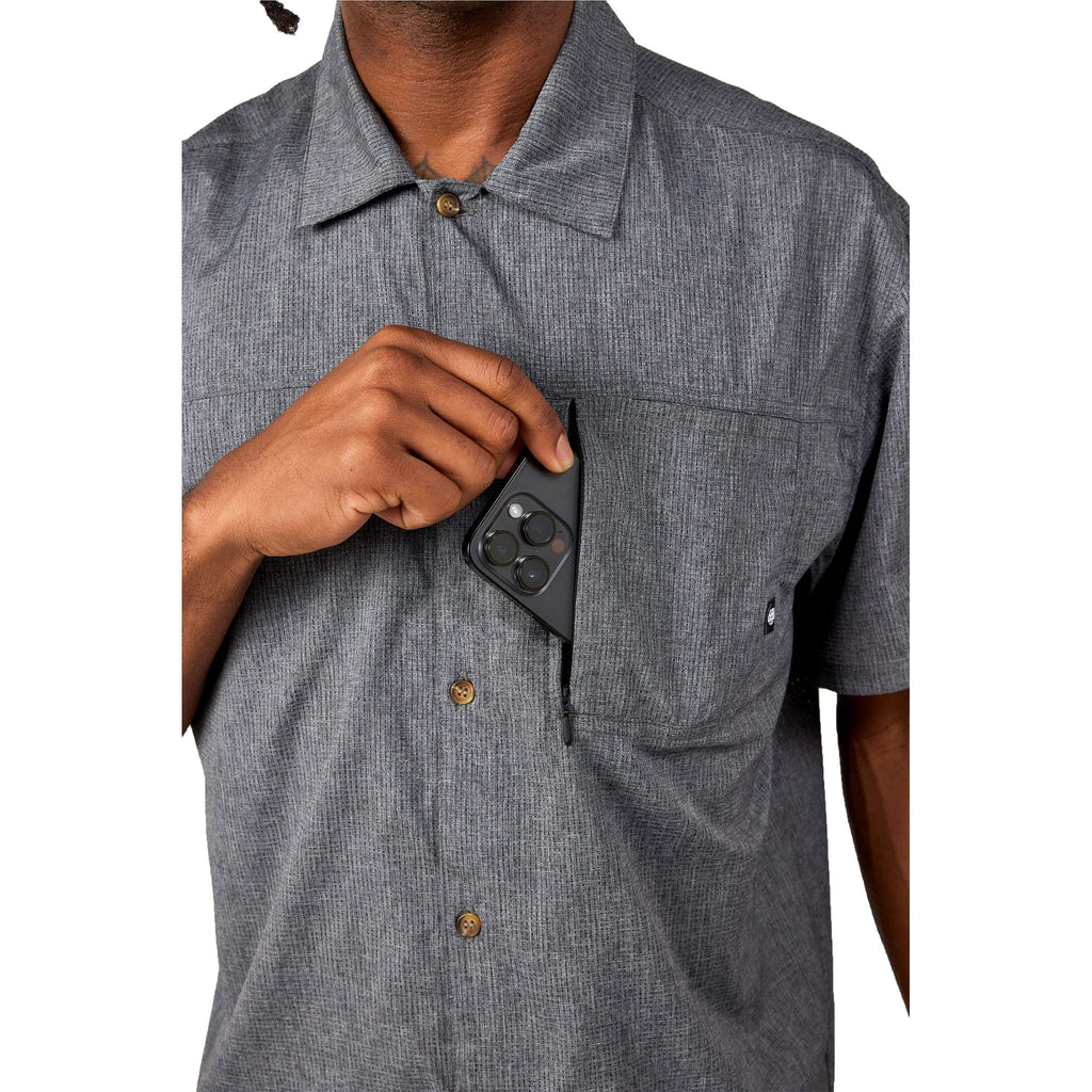 686 Canopy Woven Shirt Heather Charcoal Button Up