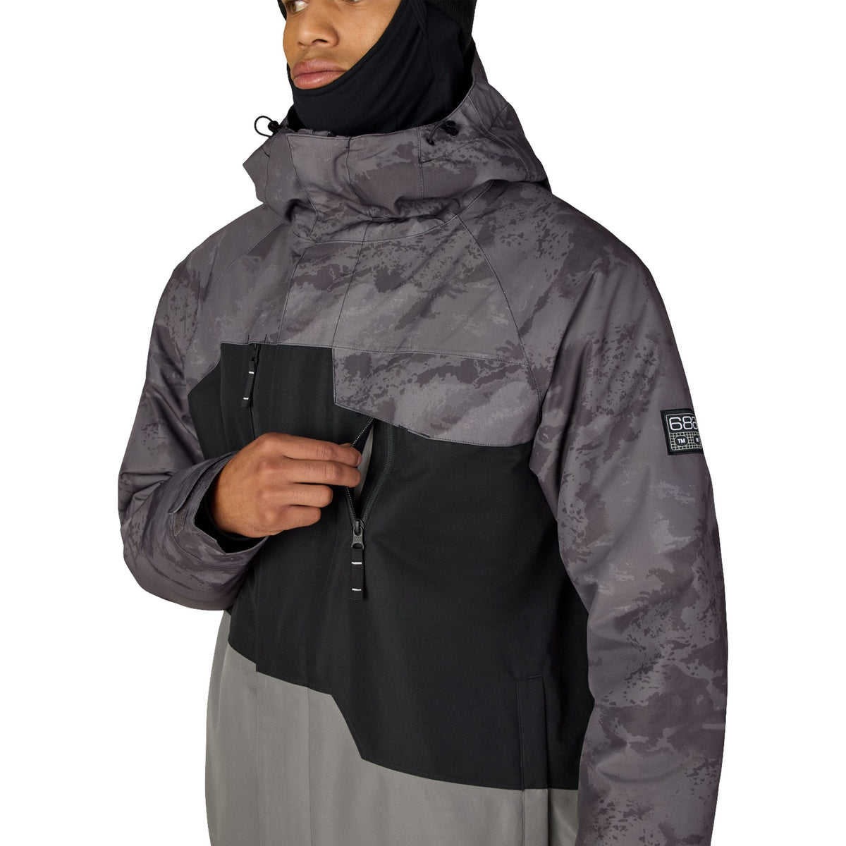 686 Men's Geo Insulated Jacket Charcoal Hemisphere Colorblock 2027 Mens Snowboard Jackets