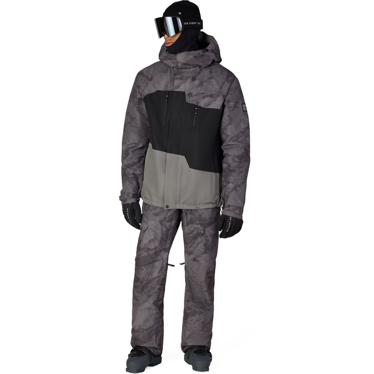 686 Men's Geo Insulated Jacket Charcoal Hemisphere Colorblock 2027 Mens Snowboard Jackets