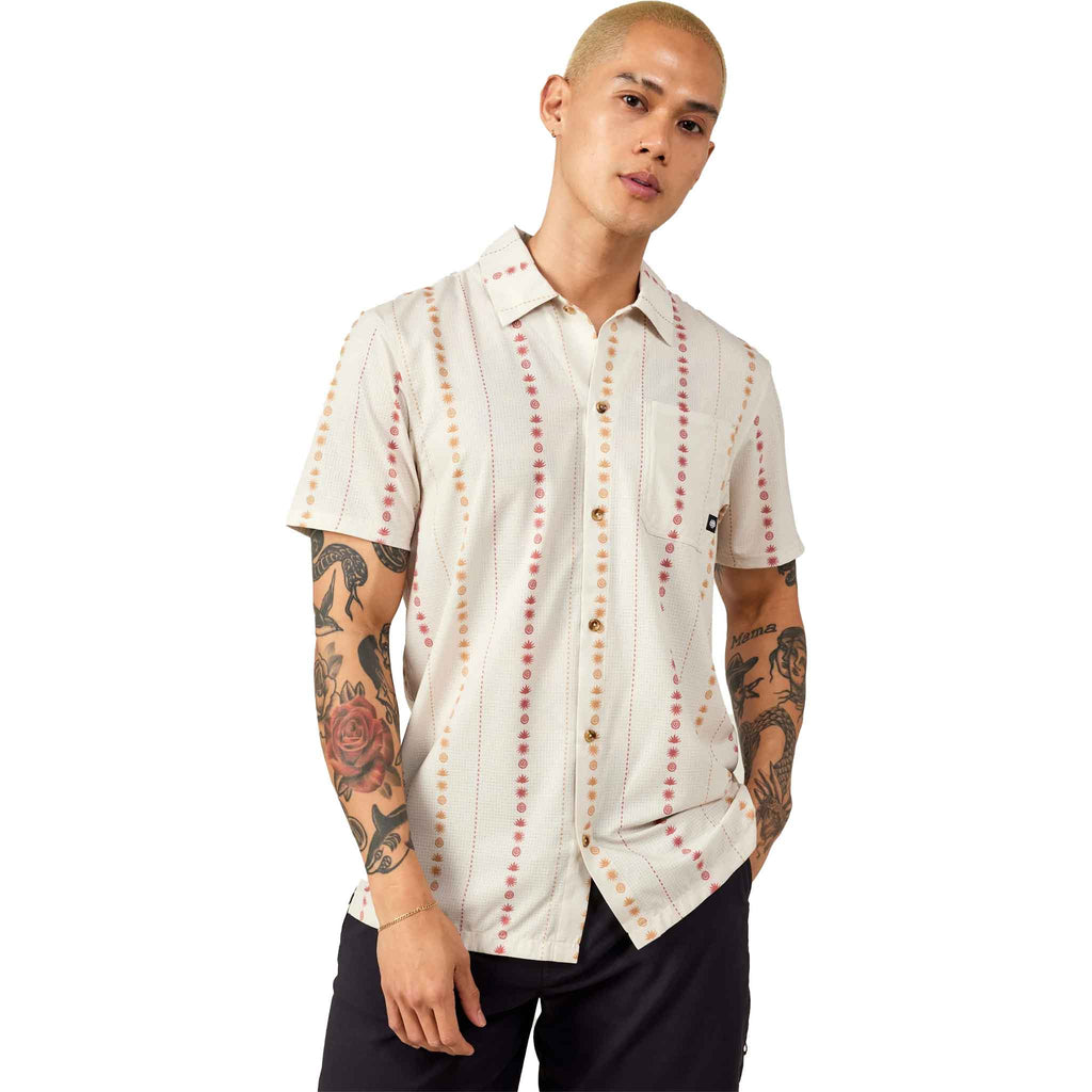 686 Nomad Perforated Short Sleeve Button Down Southwest Limestone Button Up