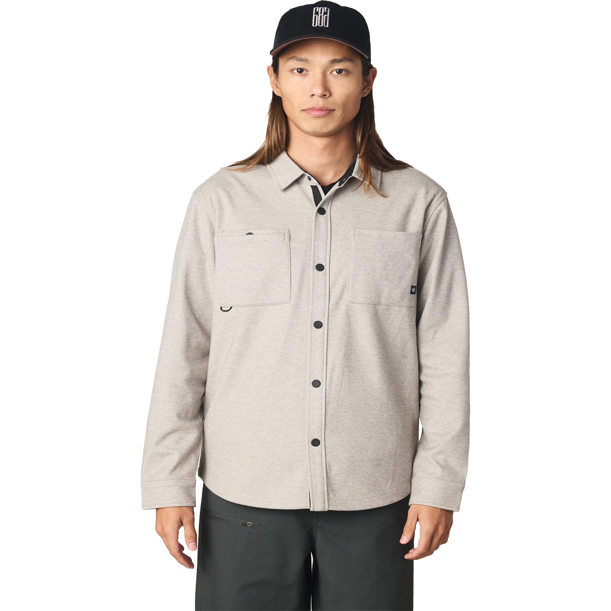 686 Whisper Knit Flannel Oatmeal Button Up