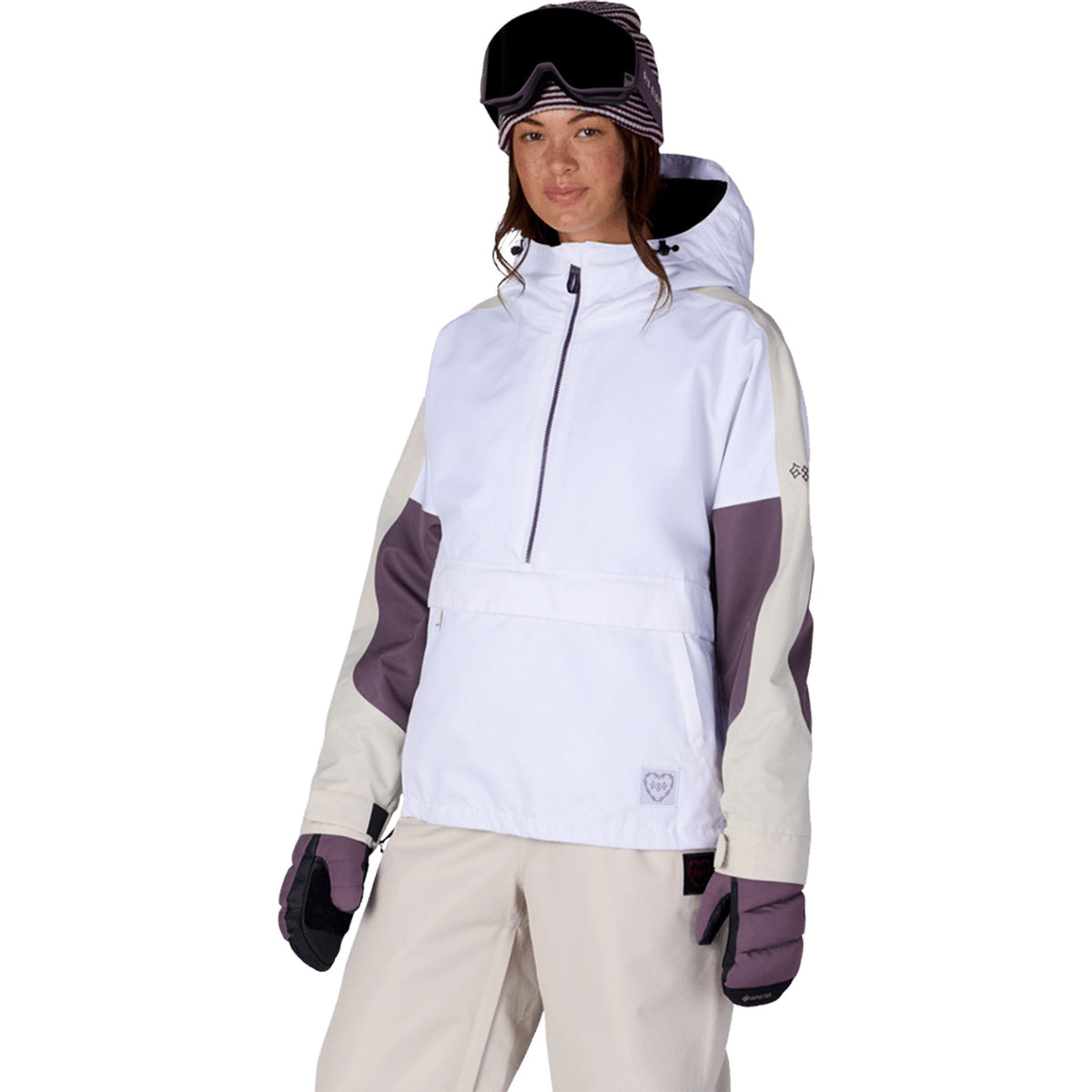 686 Women's Outline Shell Anorak White Colorblock 2027 Womens Snowboard Jackets