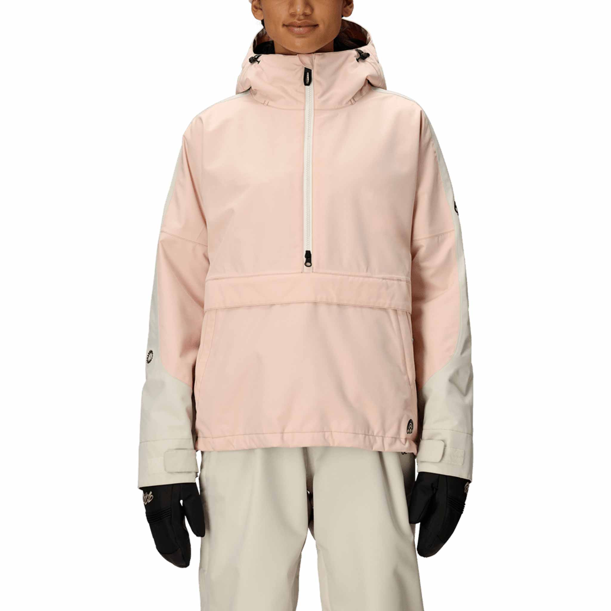 686 Womens Outline Shell Anorak Smokey Pink Colorblock 2026 Womens Snowboard Jacket