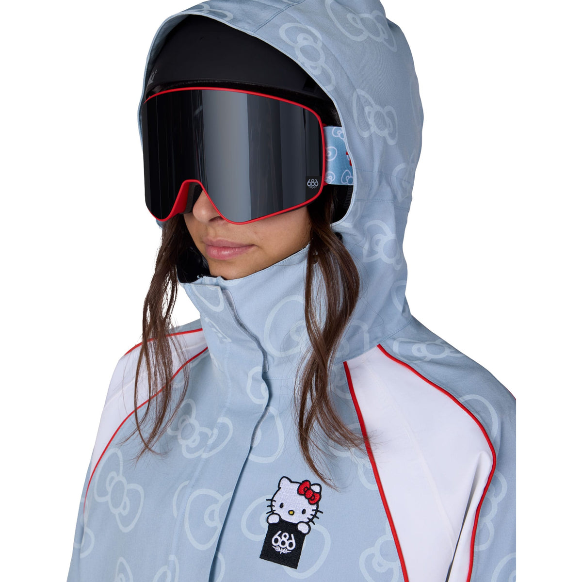 686 X Hello Kitty Women's Lil Bow Shell Jacket Denim 2027 Womens Snowboard Jackets