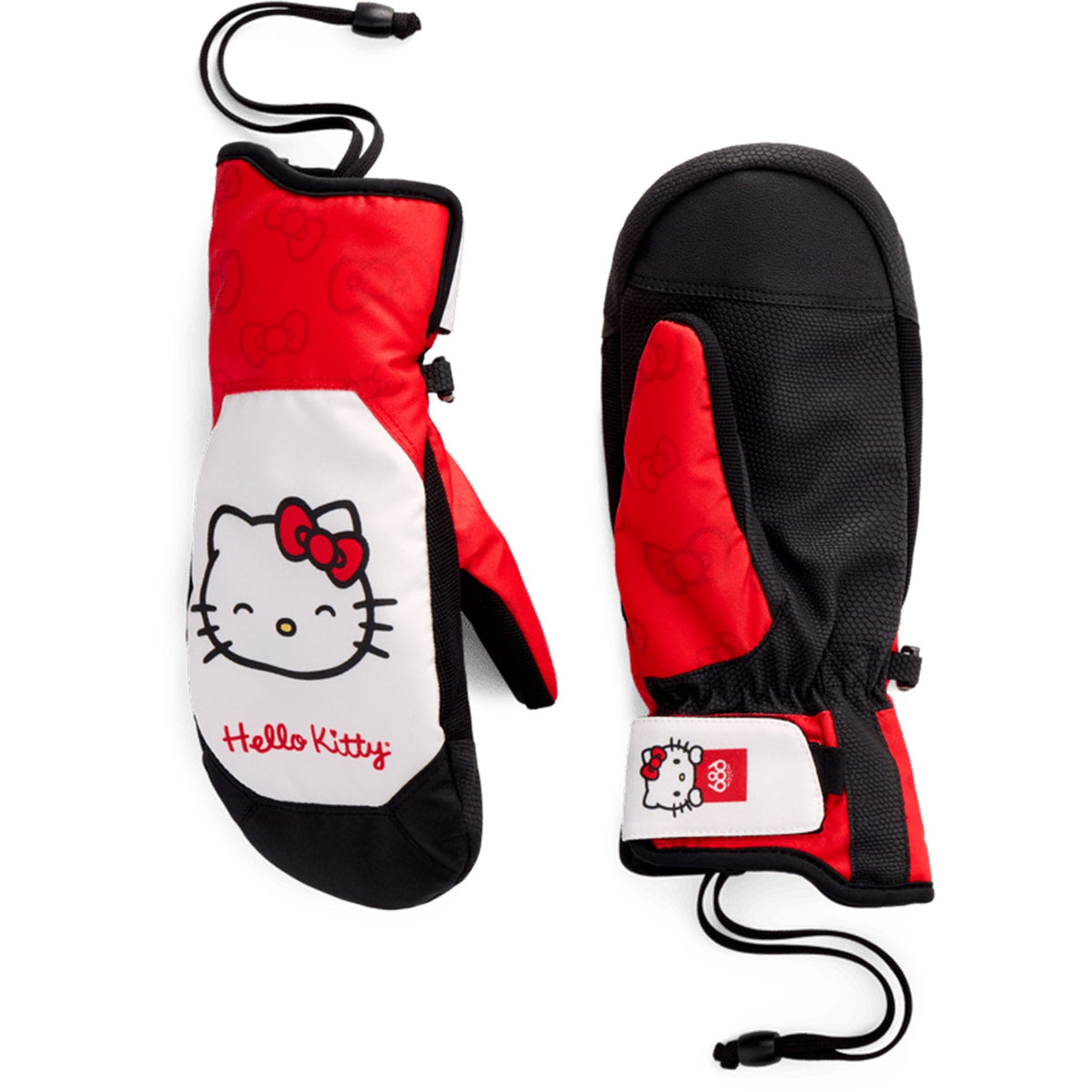 686 X Hello Kitty Women's Revel Mitt Red White 2027 Gloves & Mitts
