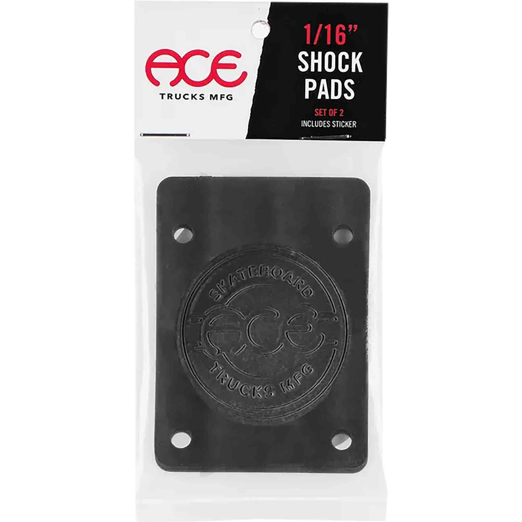 Ace 1/16" Shock Pads 2 Pack Black Skate Accessories