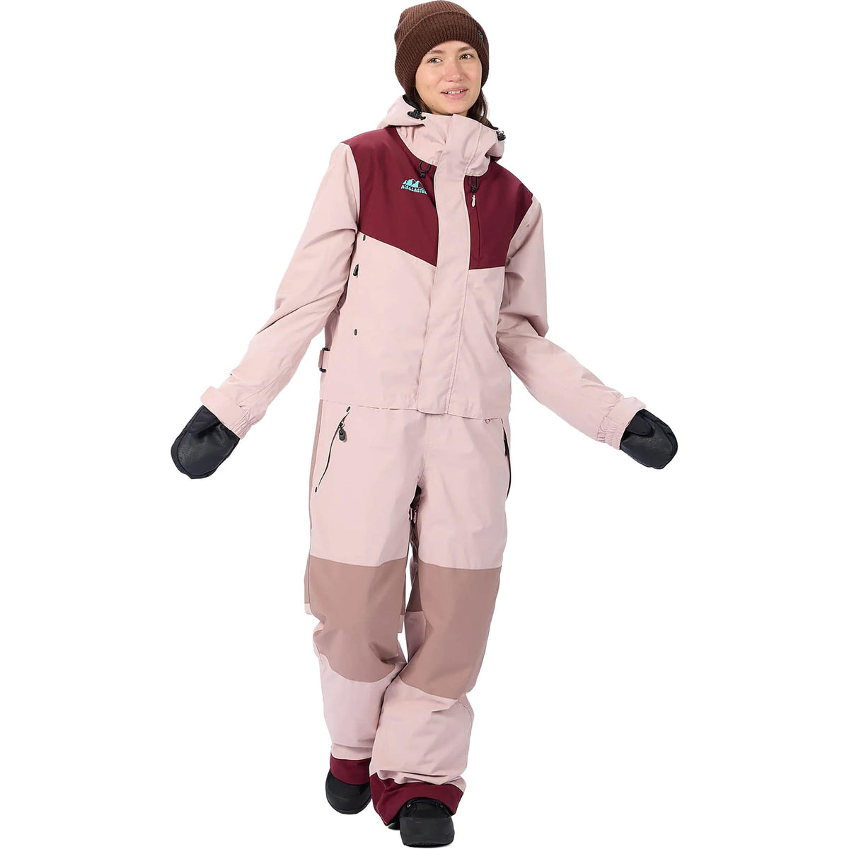 Airblaster Sassy Beast Suit Rosewood 2027 Womens Snowboard Jackets