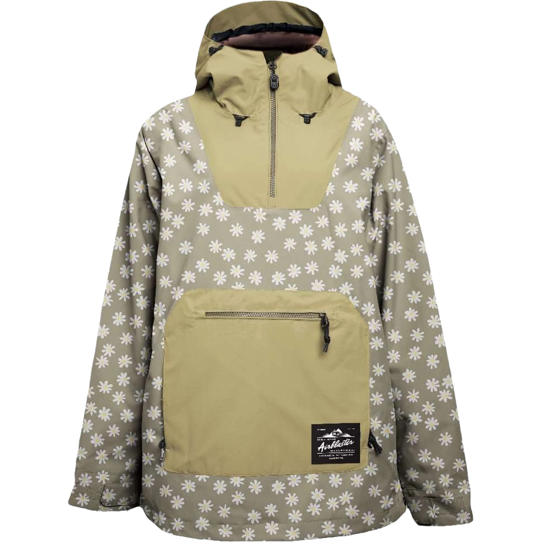 Airblaster Women's Freedom Pullover Tan Daisy 2024 Womens Snowboard Jackets