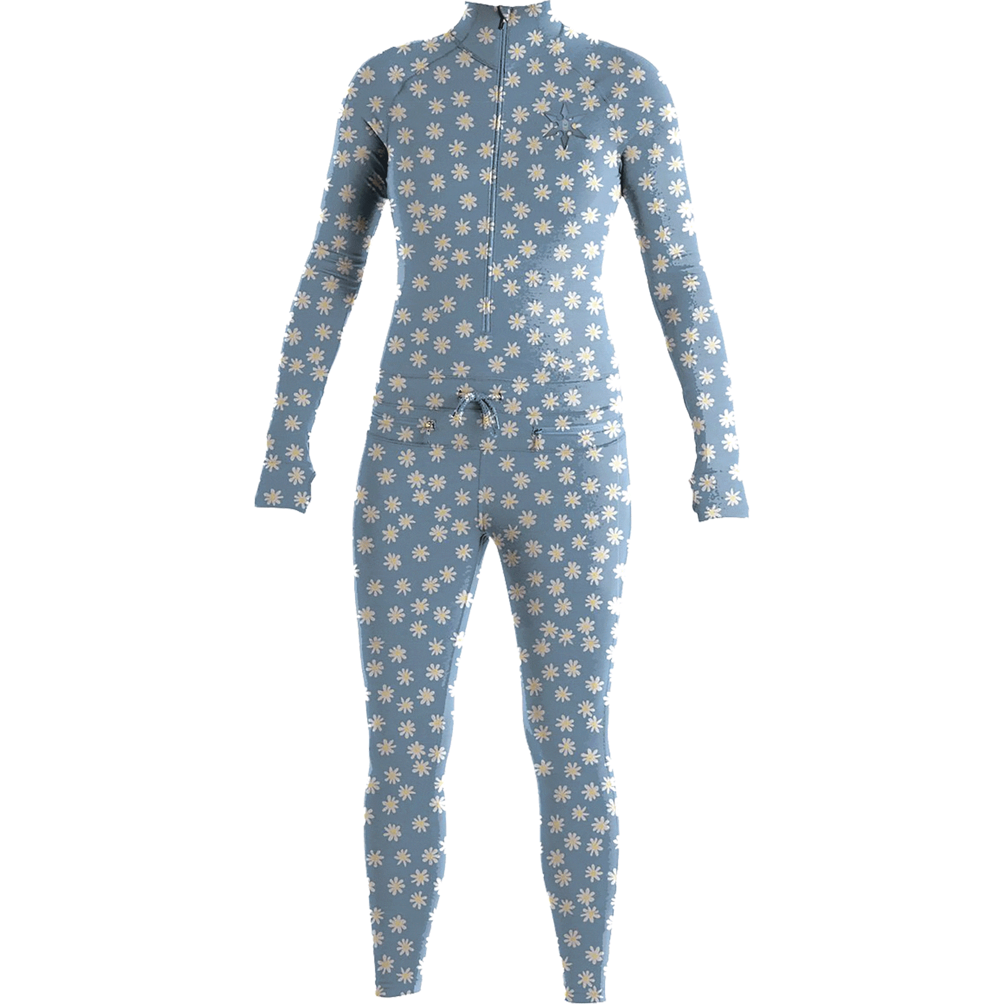 Airblaster Women's Hoodless Ninja Suit Light Blue Daisy Womens Thermal