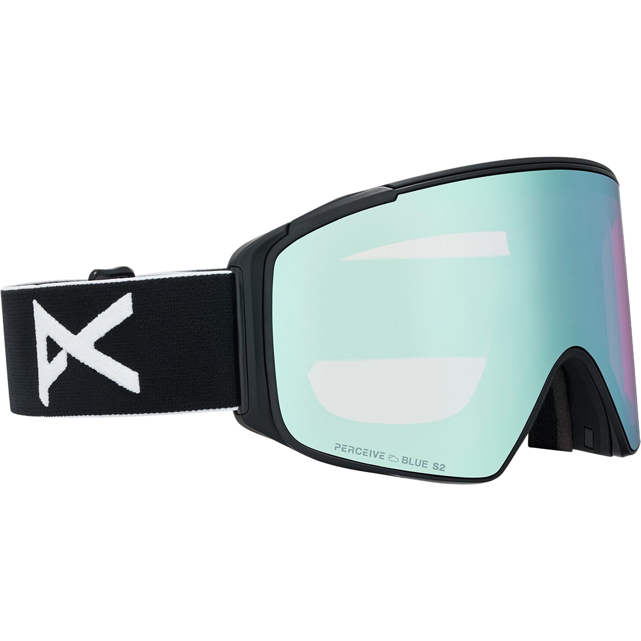Anon M4S Cylindrical Goggles Black Perceive Variable Blue + MFI Face Mask & Bonus Lens Goggles