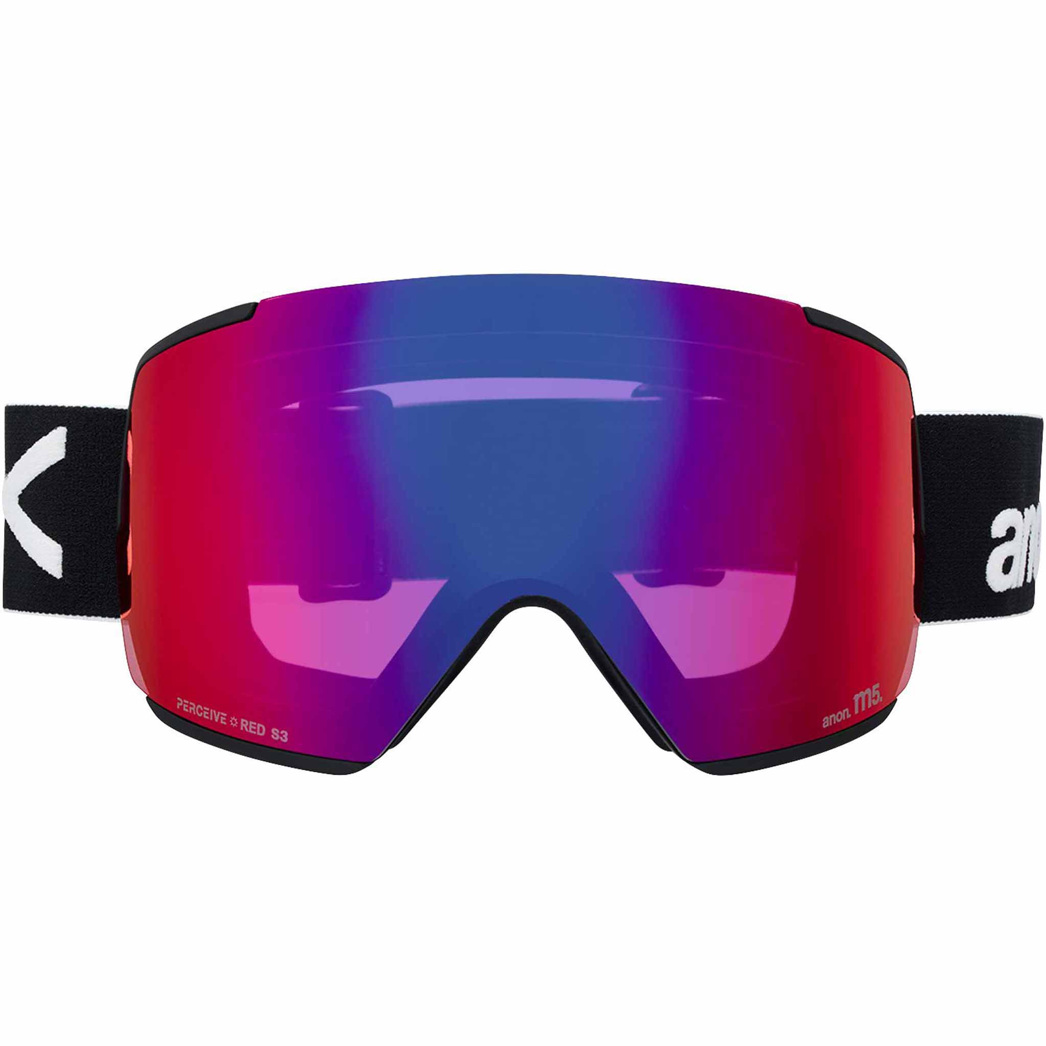 Anon M5 Low Bridge Goggle + Bonus Lens + MFI Face Mask Black Perceive Sunny Red 2026 Goggles