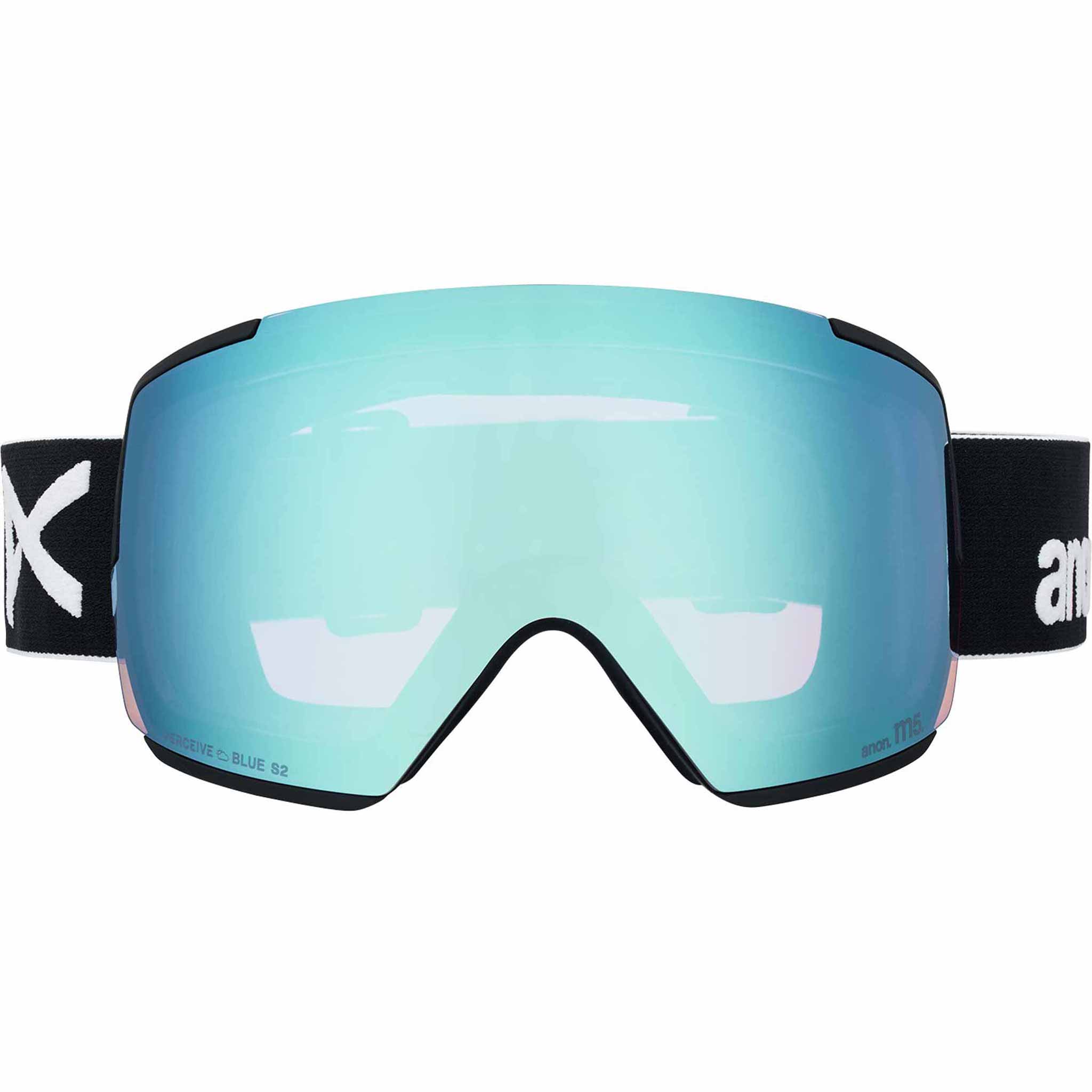 Anon M5 Low Bridge Goggle + Bonus Lens + MFI Face Mask Black Perceive Variable Blue 2026 Goggles