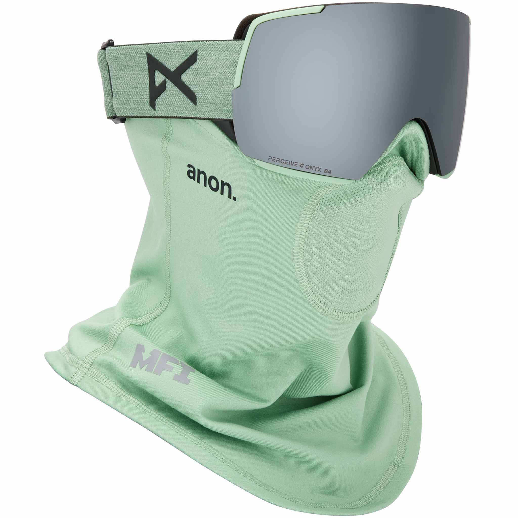 Anon M5S Low Bridge Goggle + Bonus Lens + MFI Face Mask Soft Sage Perceive Sunny Onyx 2026 Goggles
