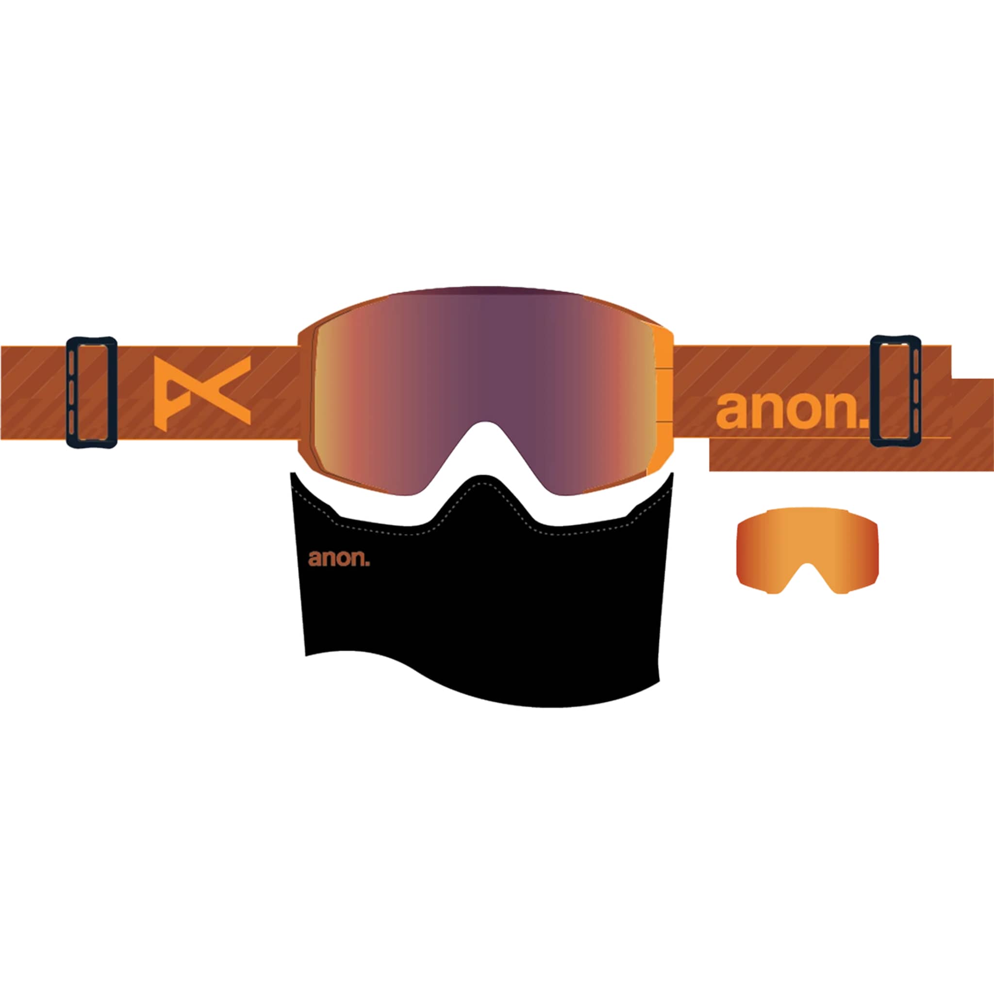 Anon Sync Goggle Autumn Glow Perceive Sunny Red + Bonus Lens + MFI Face Mask 2027 Goggles