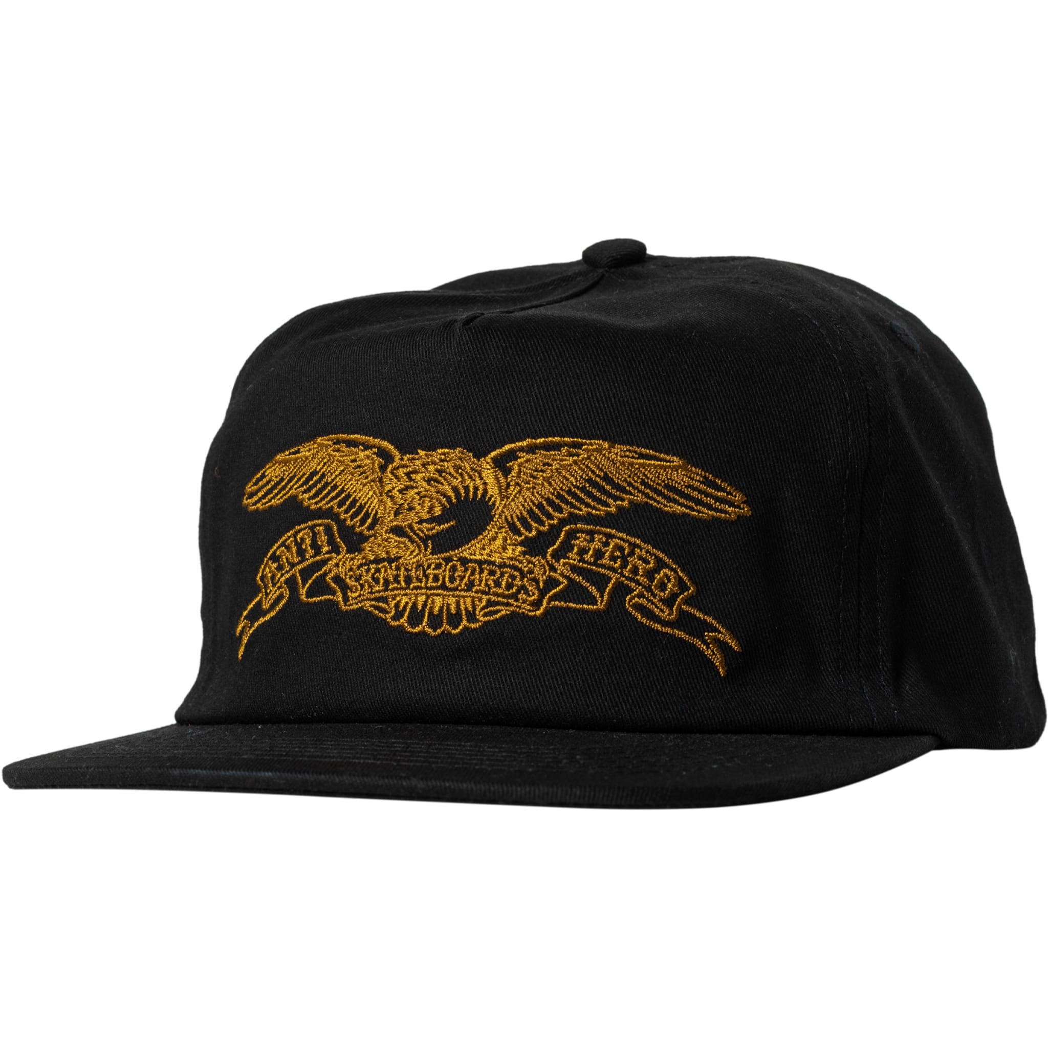 Anti Hero Basic Eagle Snapback Hat Black Gold Hat