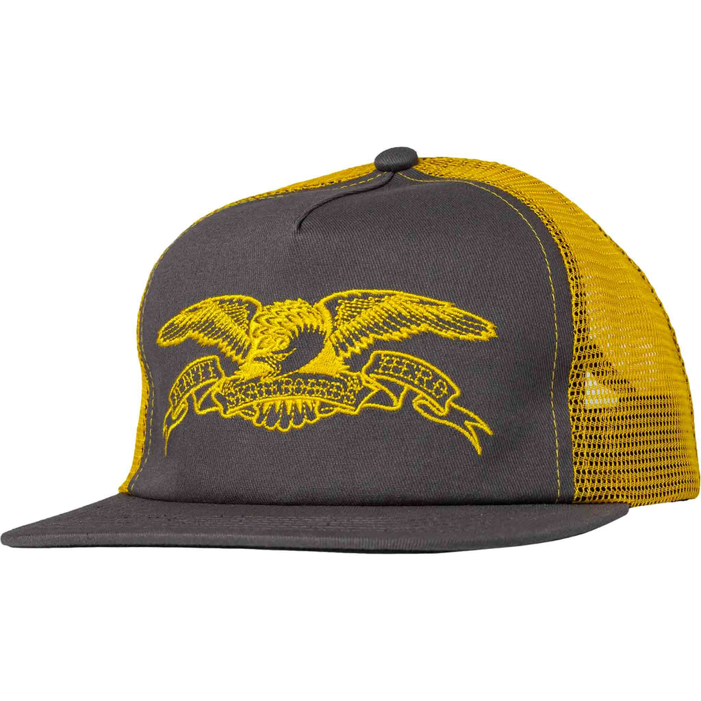 Anti Hero Basic Eagle Snapback Hat Grey Gold Hats