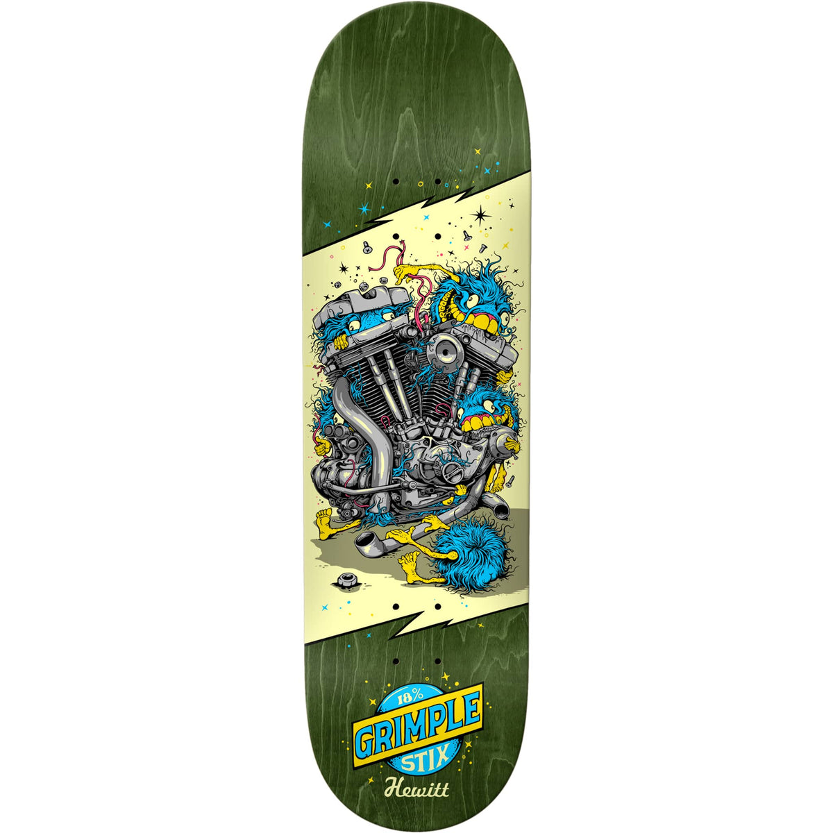 Anti Hero Peter Hewitt Grimple Stix Revs Skateboard Deck 8.75" Skateboard