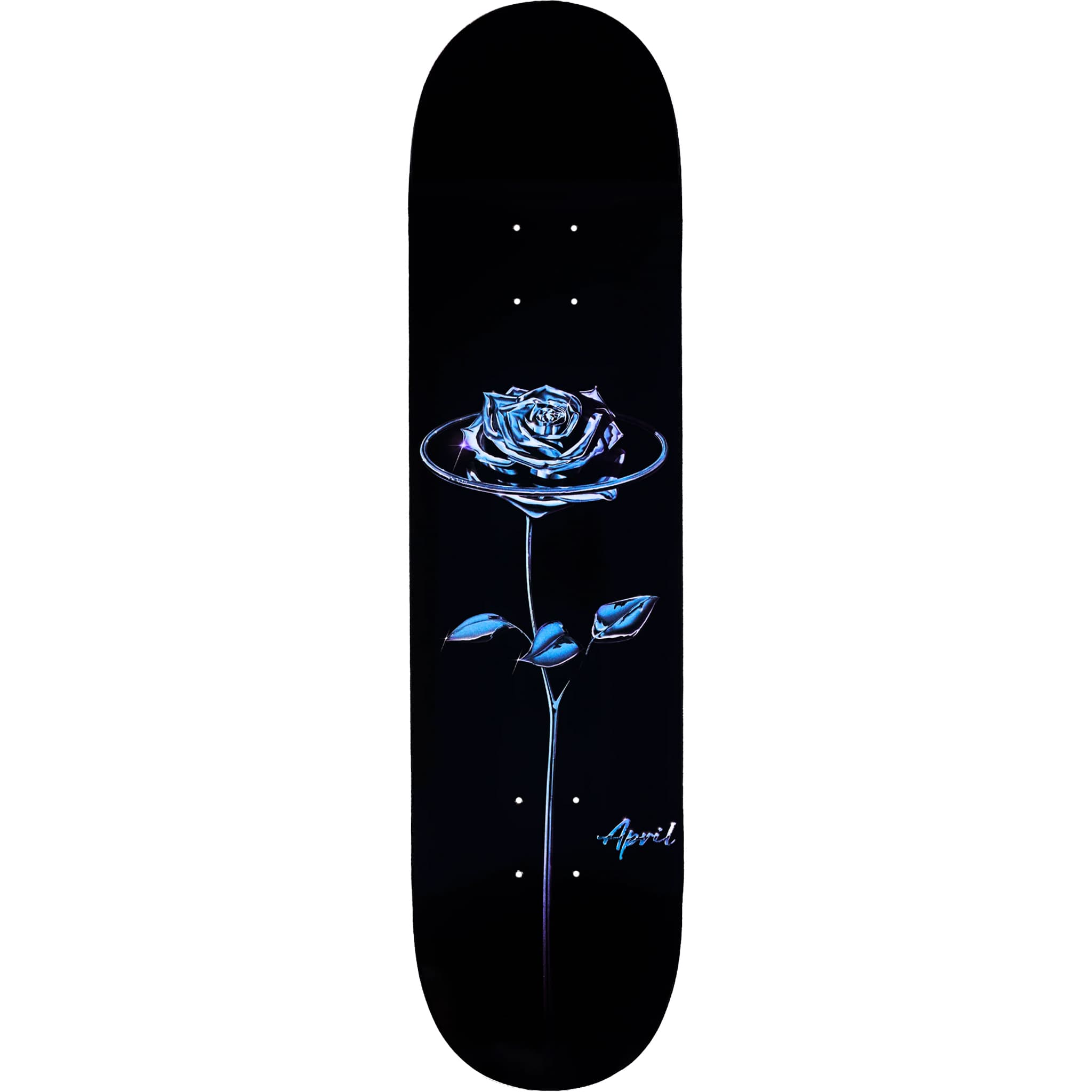 April Chrome Rose Black Skateboard Deck 8.25" Skateboard