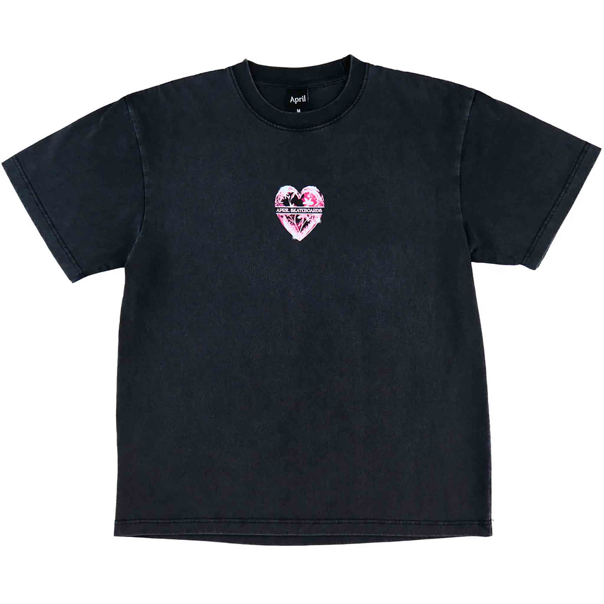 April Hearts Tee Vintage Black T Shirt