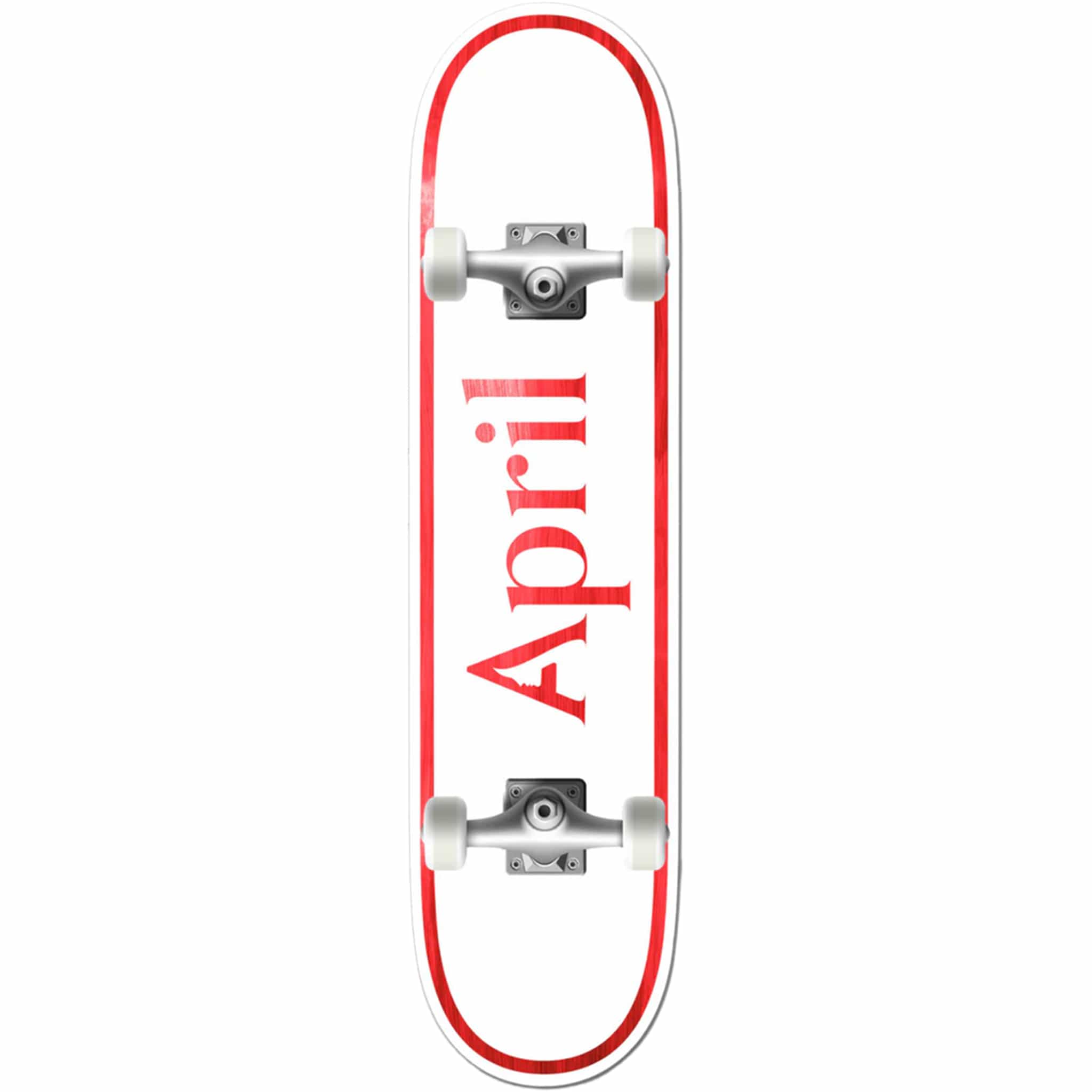 April OG Logo Red Mini Skateboard Complete 7.25" Skateboard Complete
