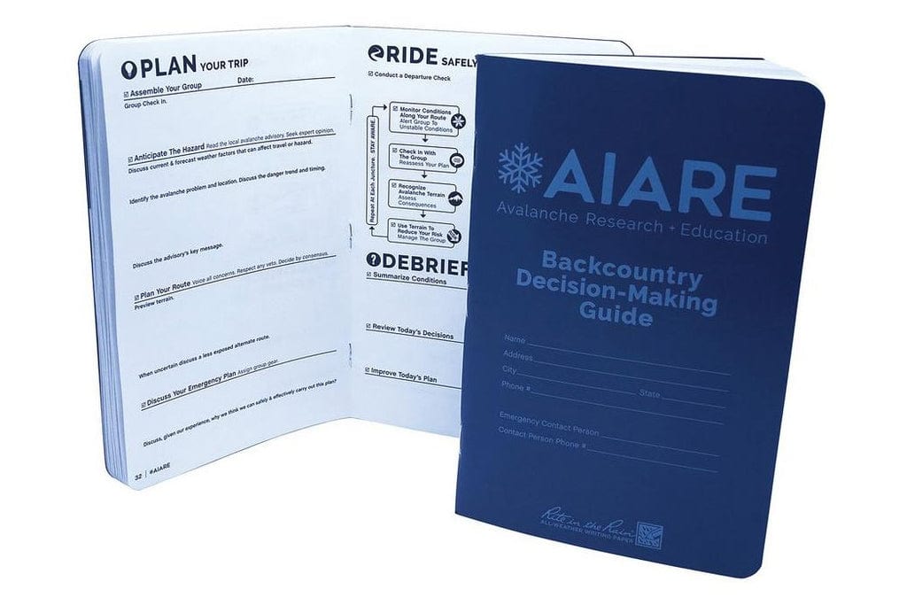 BCA AIARE Backcountry Decision Making Guide Field Book Accessories