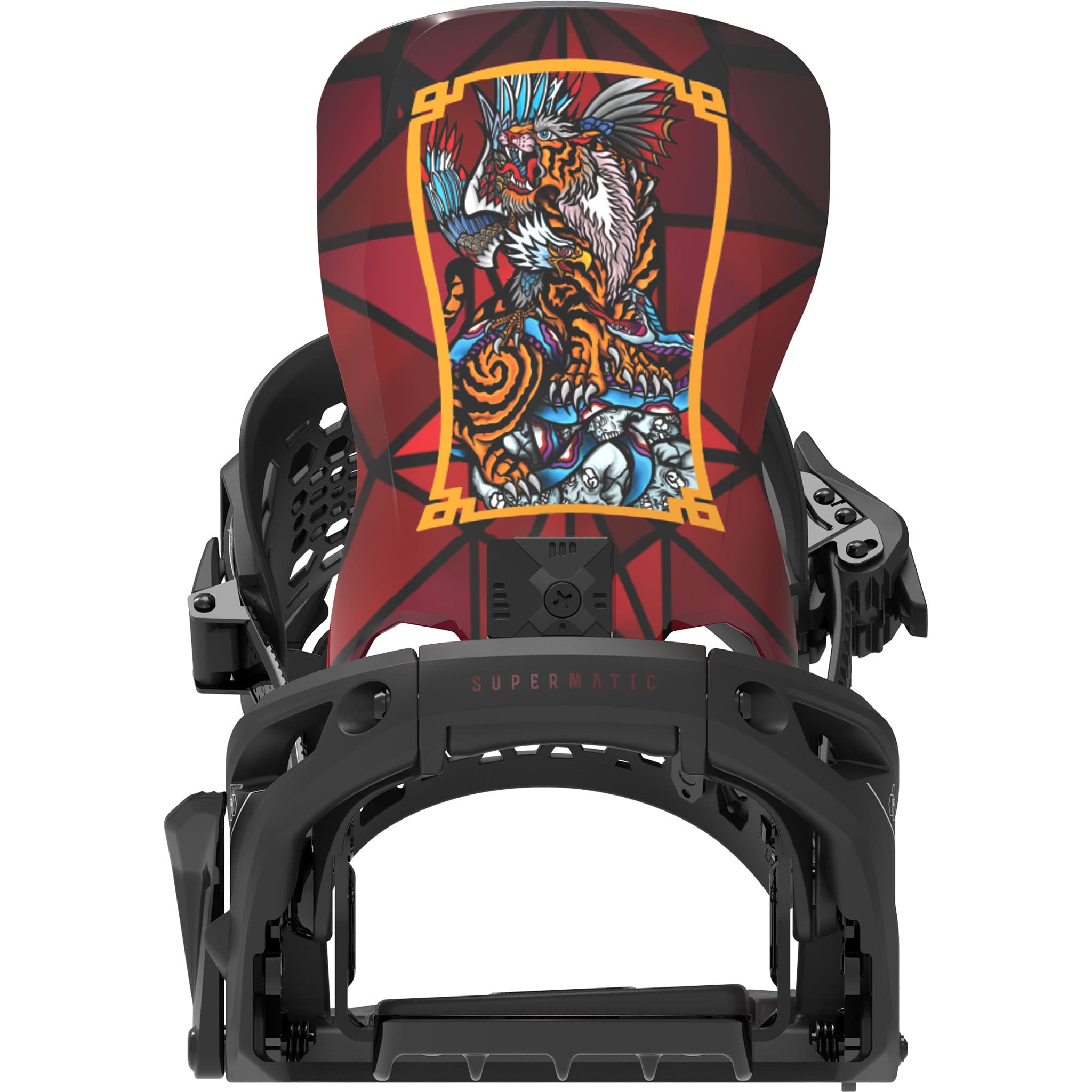 Bent Metal Lightning Supermatic Snowboard Binding Black Red 2027 Mens Snowboard Bindings