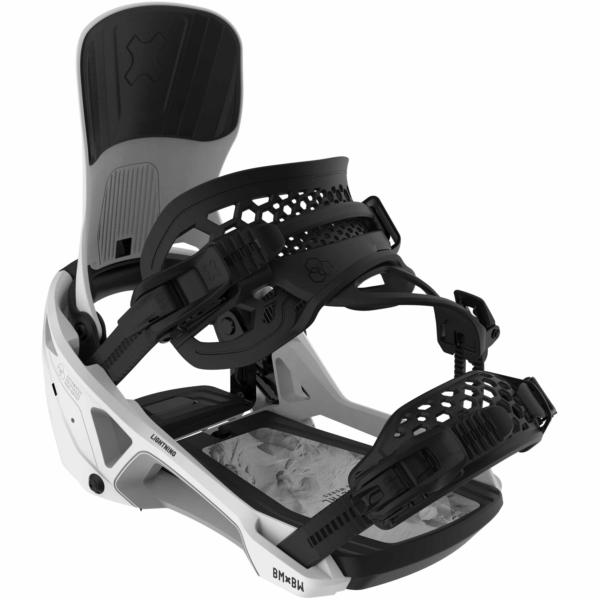 Bent Metal Lightning Supermatic Snowboard Binding White 2026 Mens Bindings
