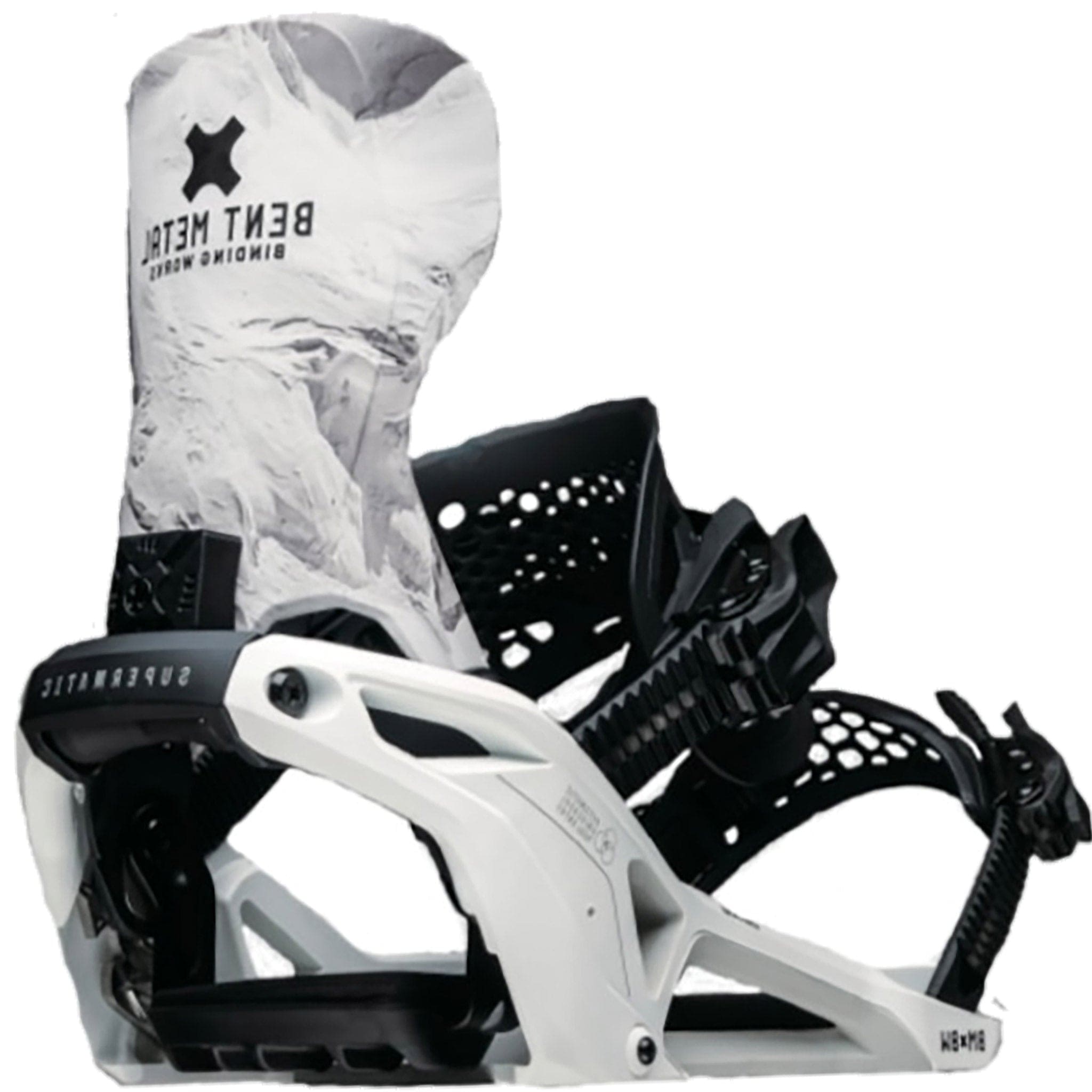 Bent Metal Lightning Supermatic Snowboard Binding White 2026 Mens Bindings