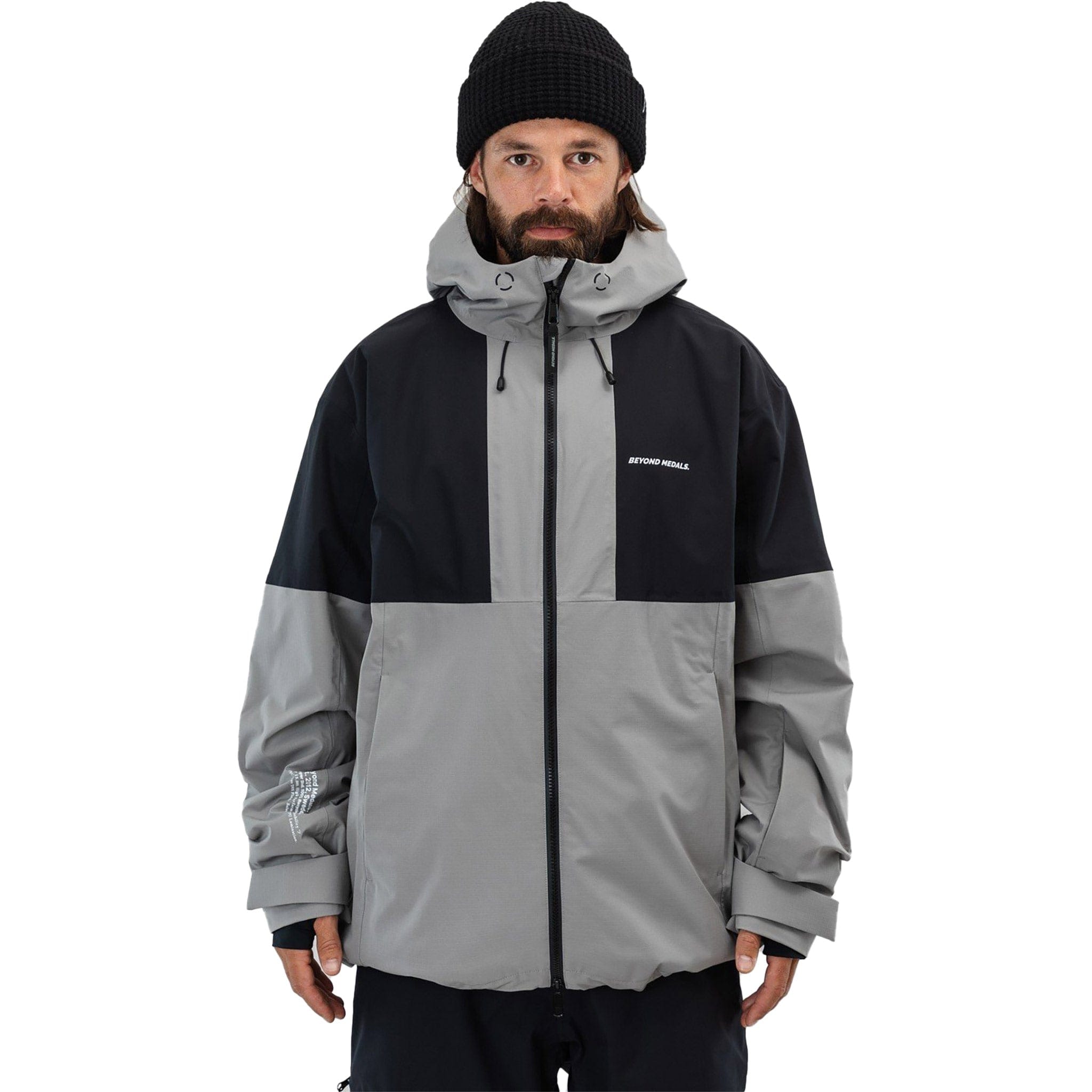 Beyond Medals Full Zip Jacket 2L Dark Grey Mens Snowboard Coat
