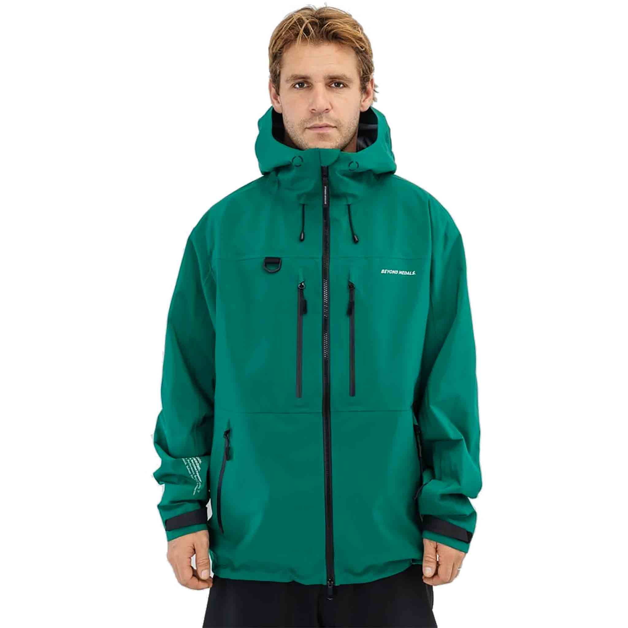 Beyond Medals Pro Tech Jacket 3L Green Mens Snowboard Coat