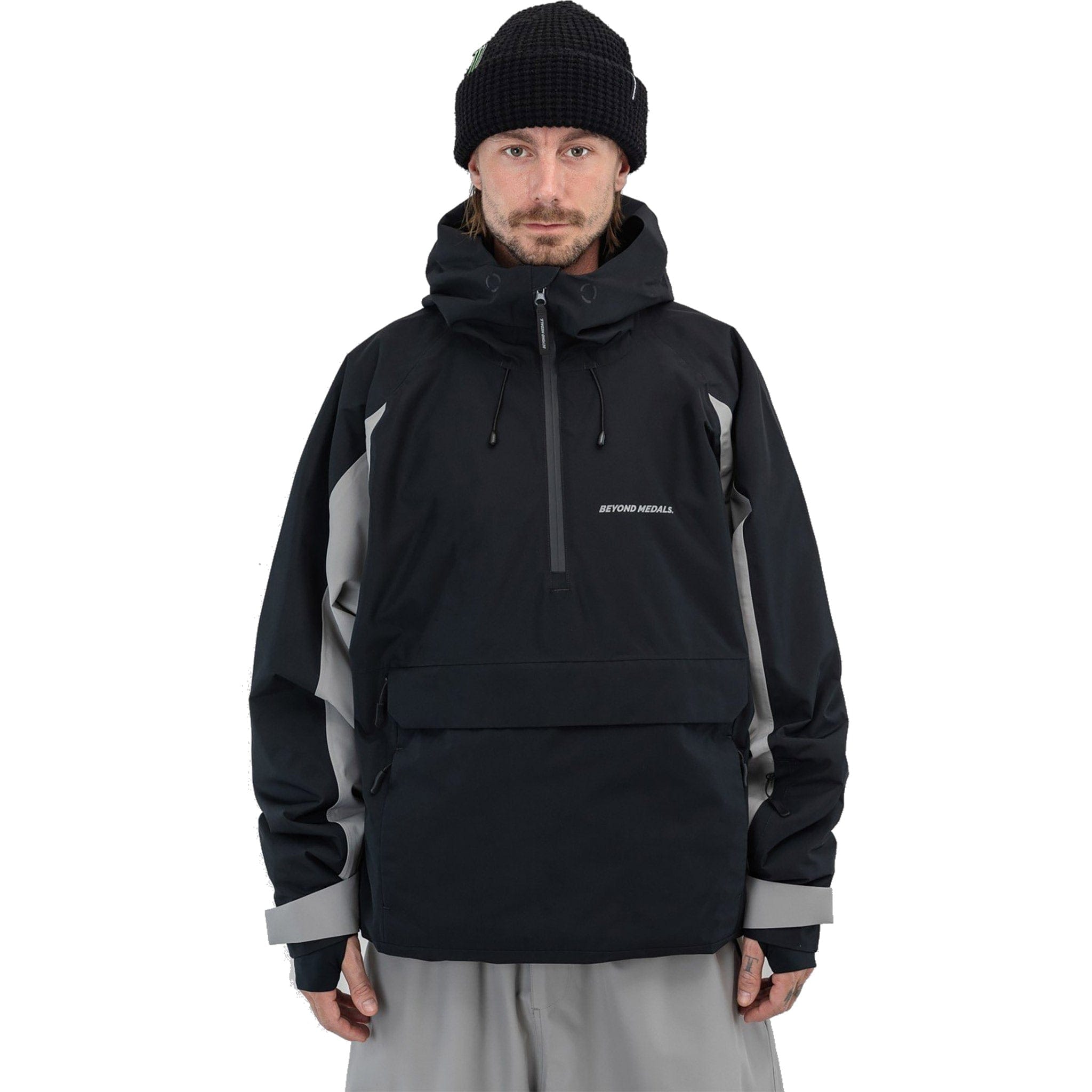 Beyond Medals Retro Anorak Jacket 2L Black Mens Snowboard Coat