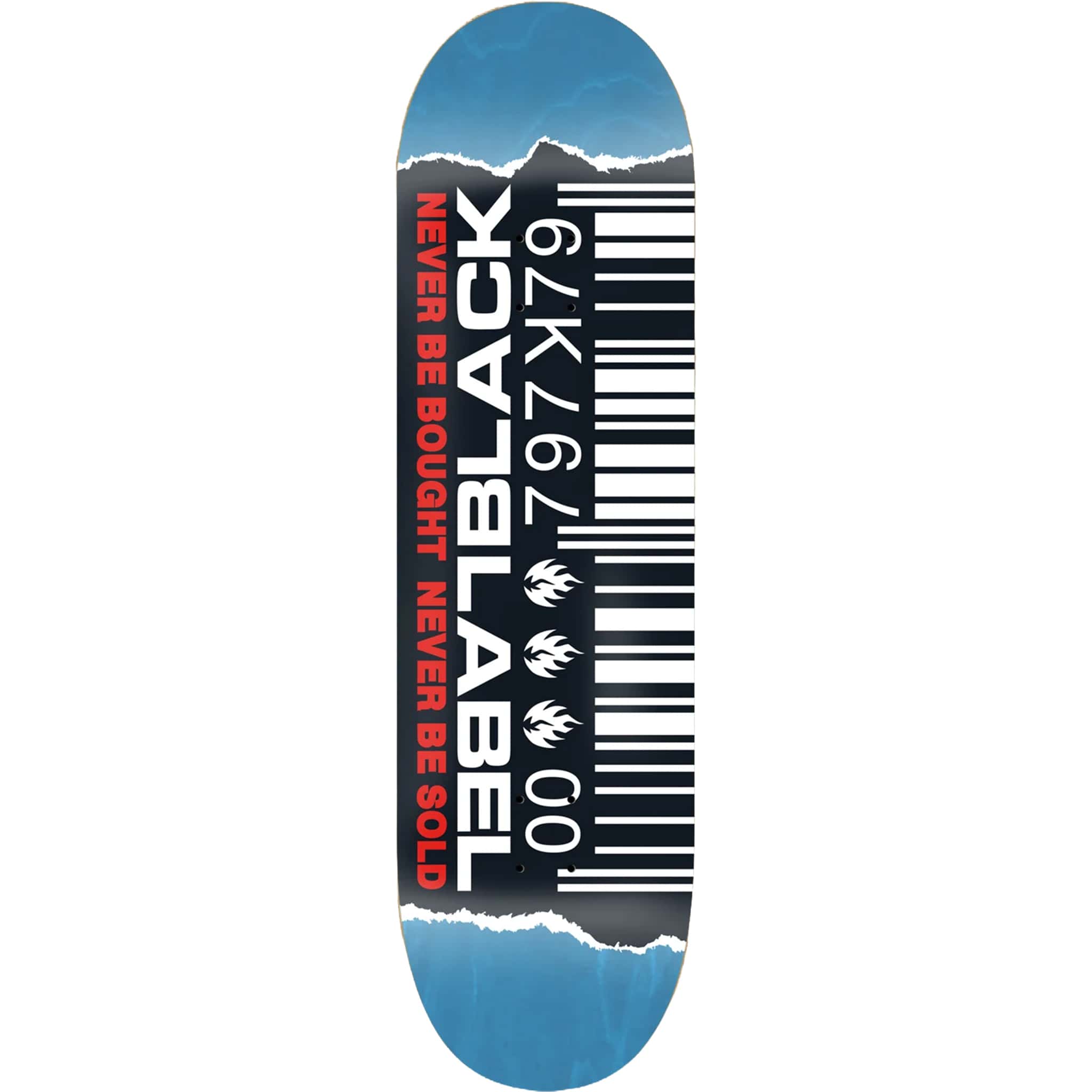 Black Label Ripped Barcode Skateboard Deck 8.25" Skateboard