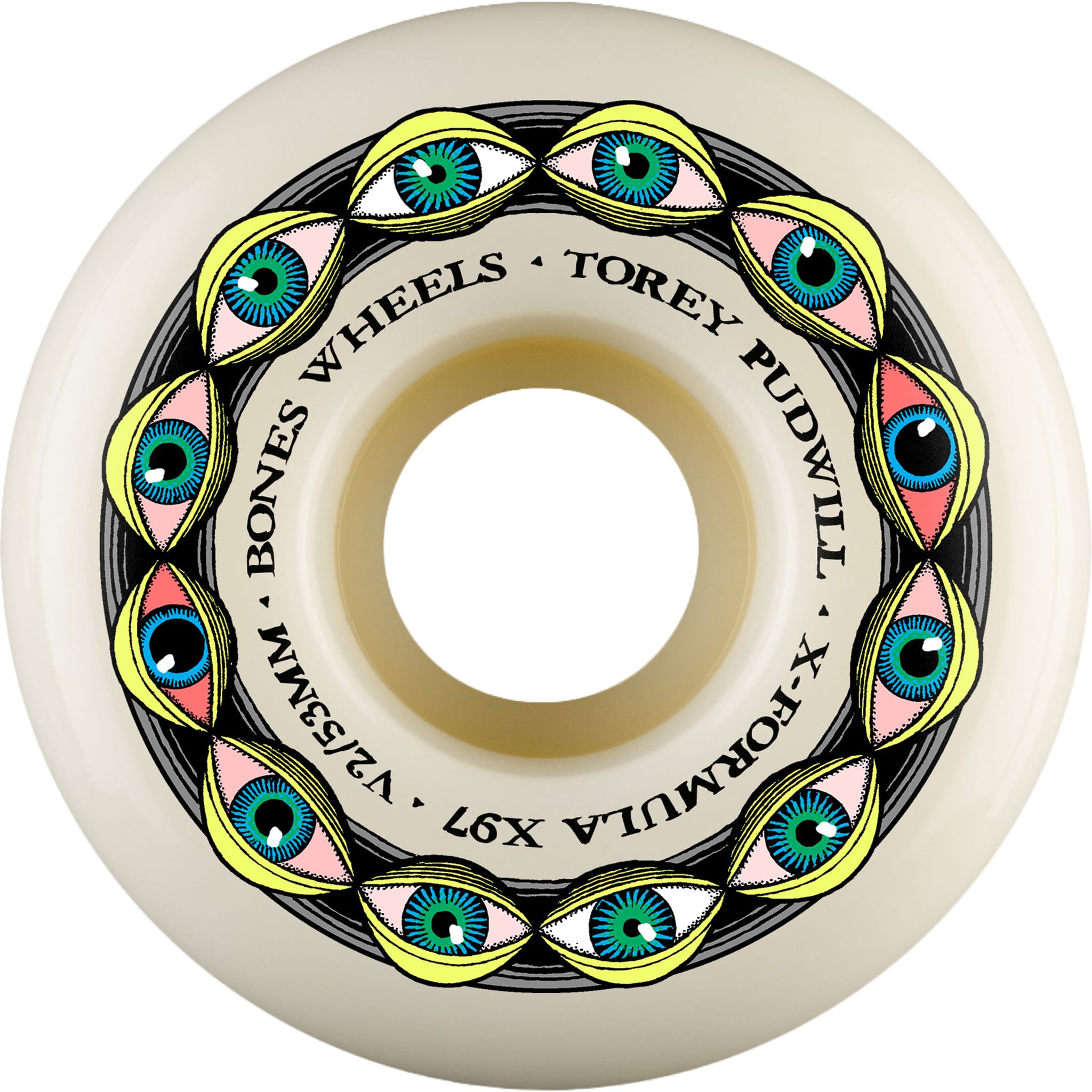 Bones X Formula Pudwill Frying Eyes V2 Locks Skateboard Wheels 97a 53mm Skateboard Wheels