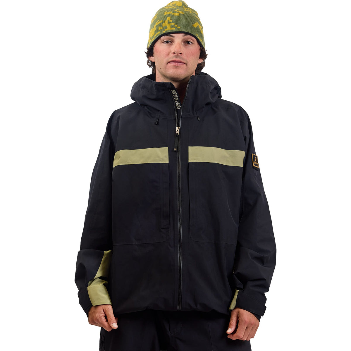 Burton AG Gore-Tex Flyrail Jacket True Black Beige 2027 Mens Snowboard Jackets