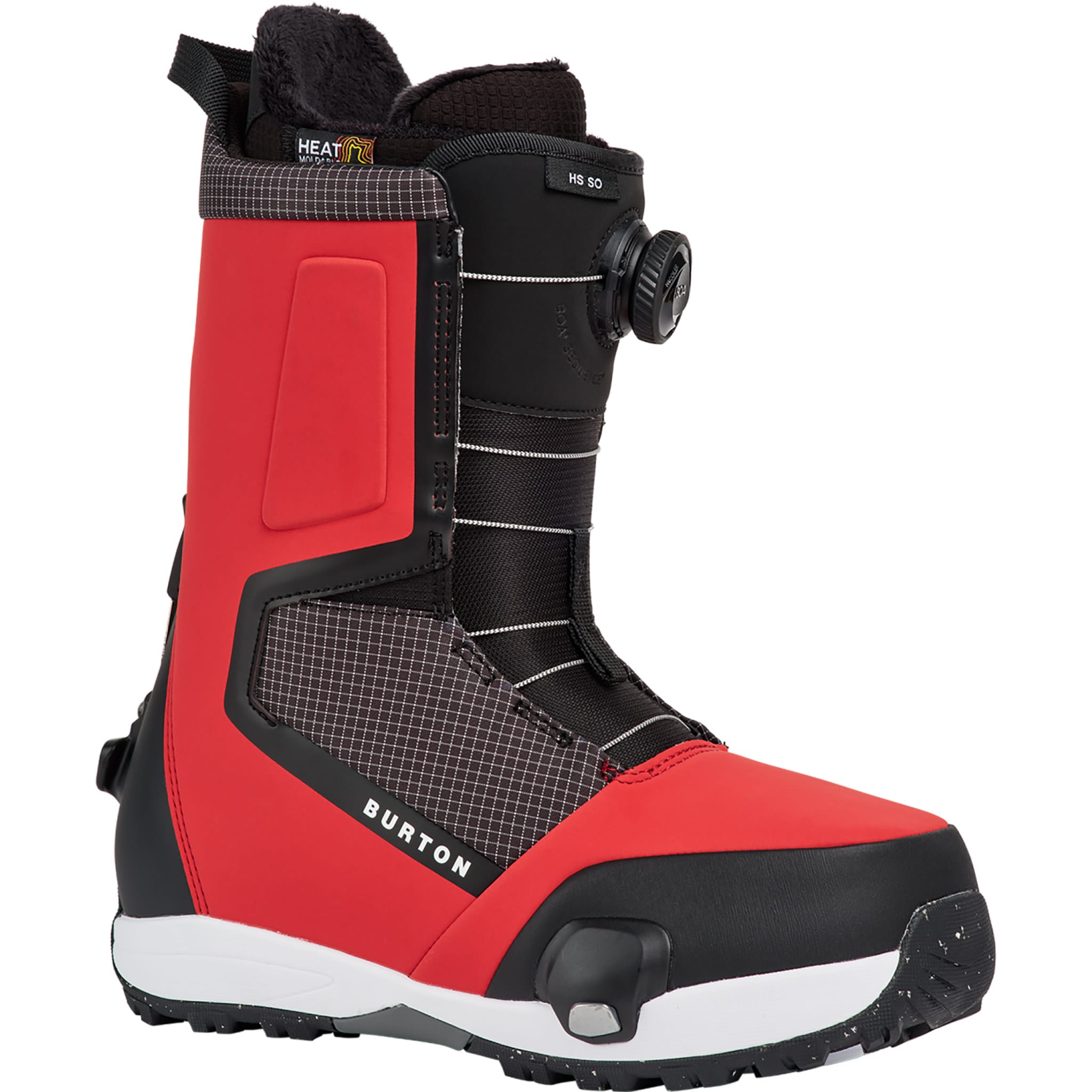 Burton Highshot Step On Snowboard Boot Geranium Red Grid Black 2027 Snowboard Boot