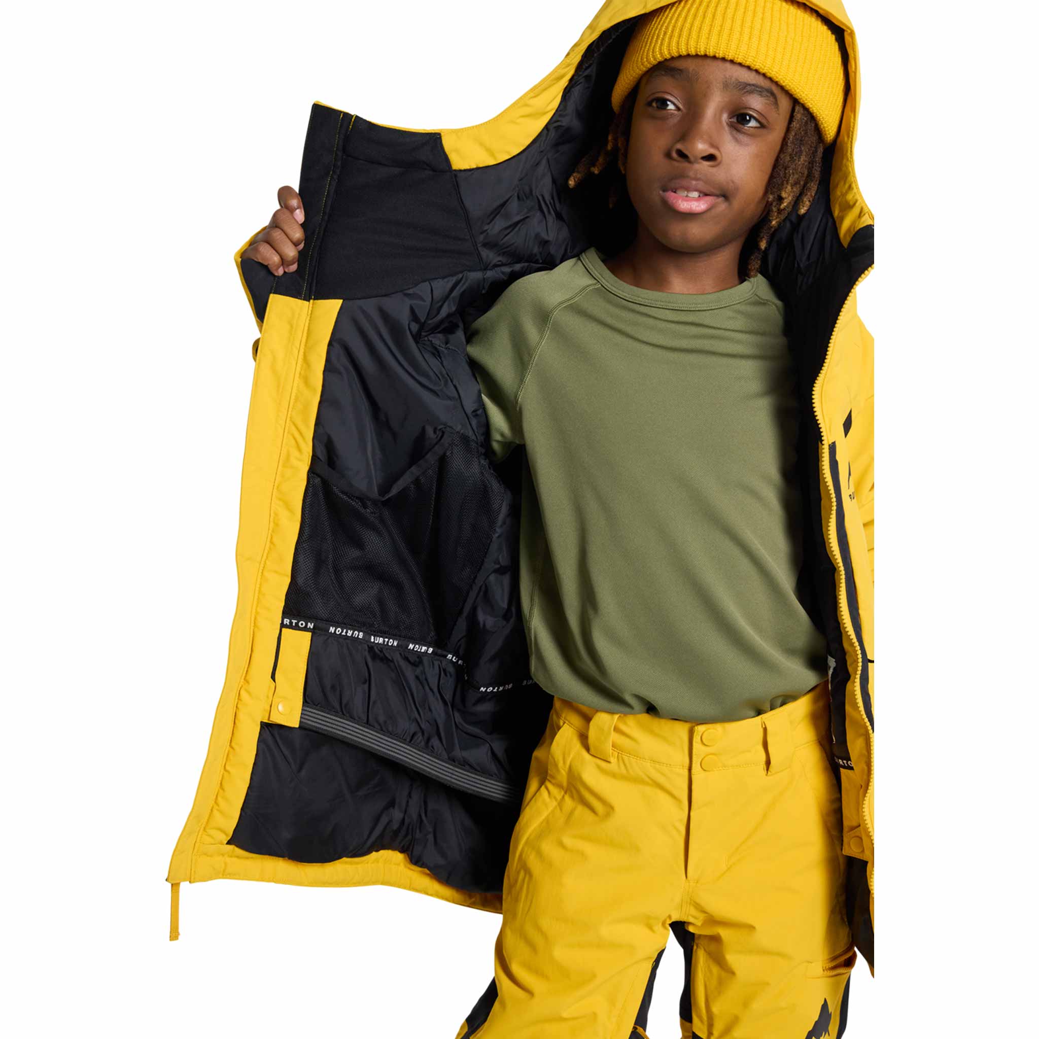 Burton Kids Hillslope Jacket Goldenrod True Black 2026 Youth Jackets