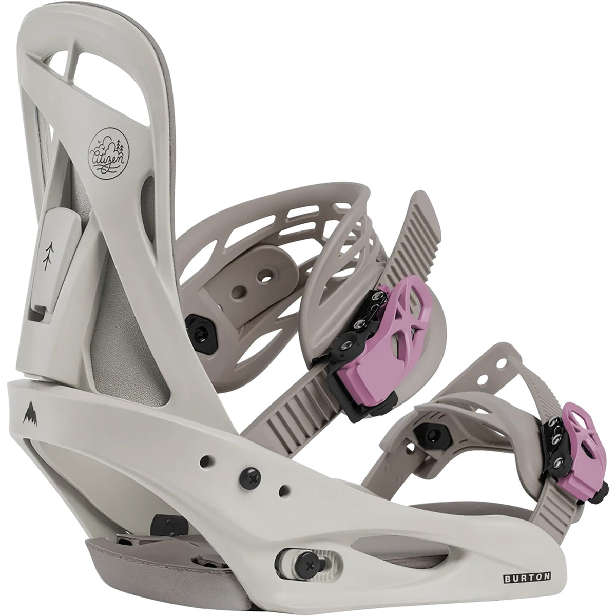 Burton Women's Citizen Re:Flex Snowboard Binding Chinchilla Gray 2027 Womens Snowboard Bindings