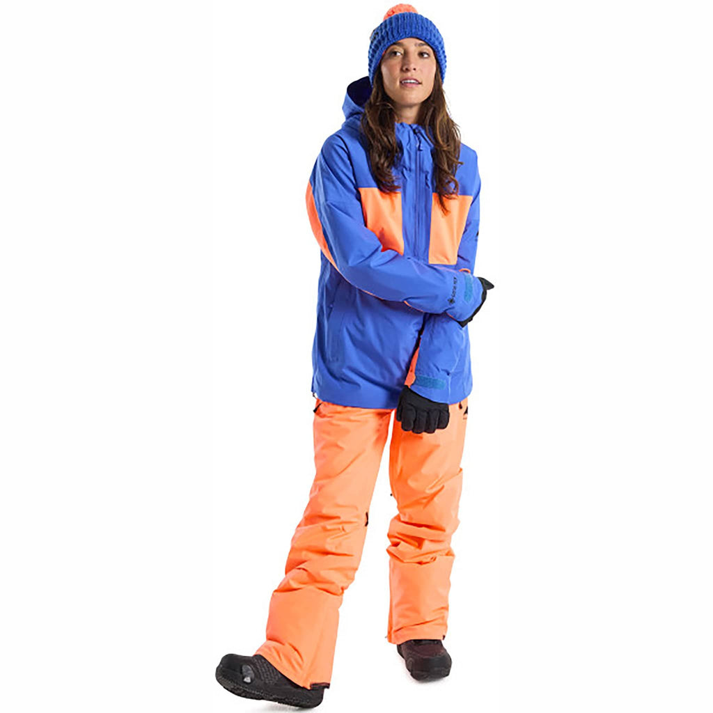 Burton Women's Pillowline GORE-TEX 2L Anorak Jacket Amparo Blue Tetra Orange Womens Snowboard Jacket