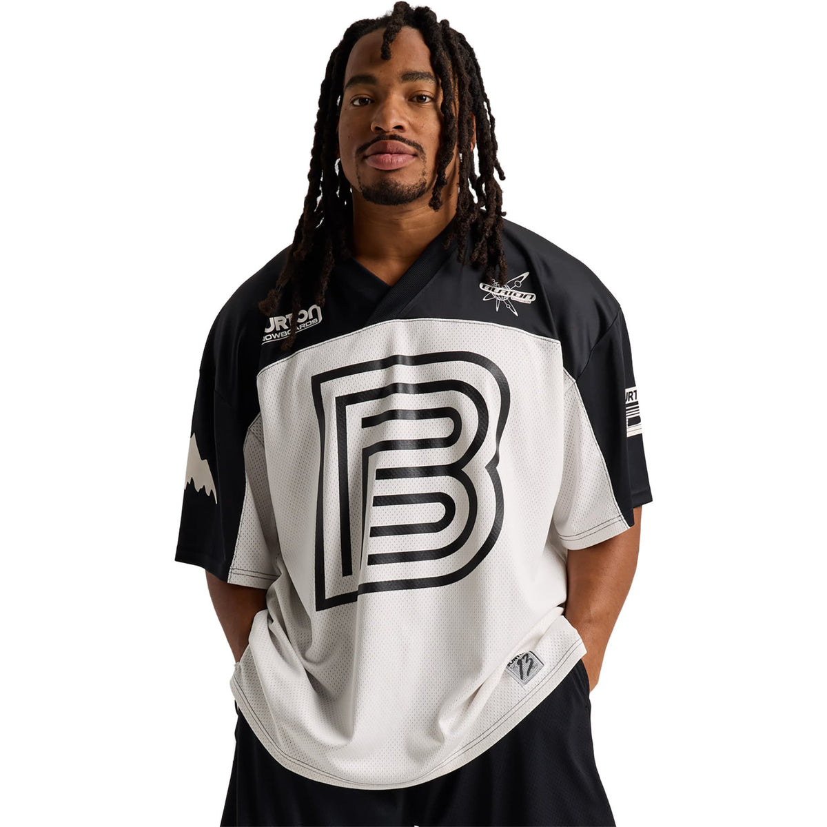 Burton Zeb Short Sleeve Jersey Shirt Stout White True Black 2027 T Shirt