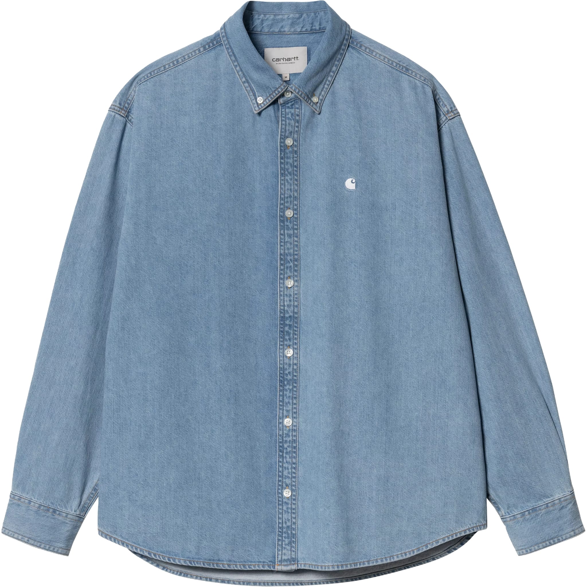 Carhartt WIP Lucas Long Sleev Shirt Blue Bleached Button Up