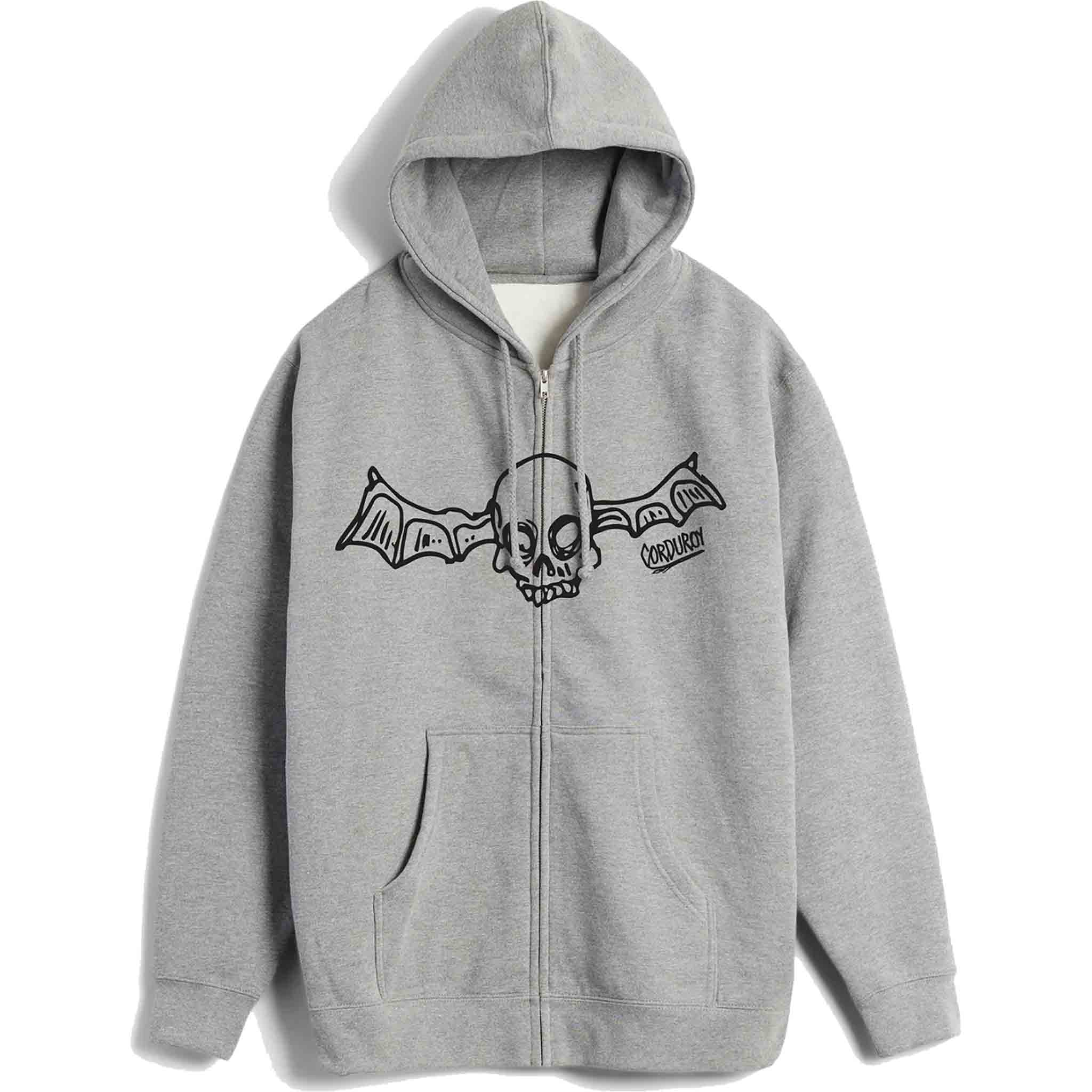 Corduroy FOS Zip Hoodie Heather Grey Sweatshirts