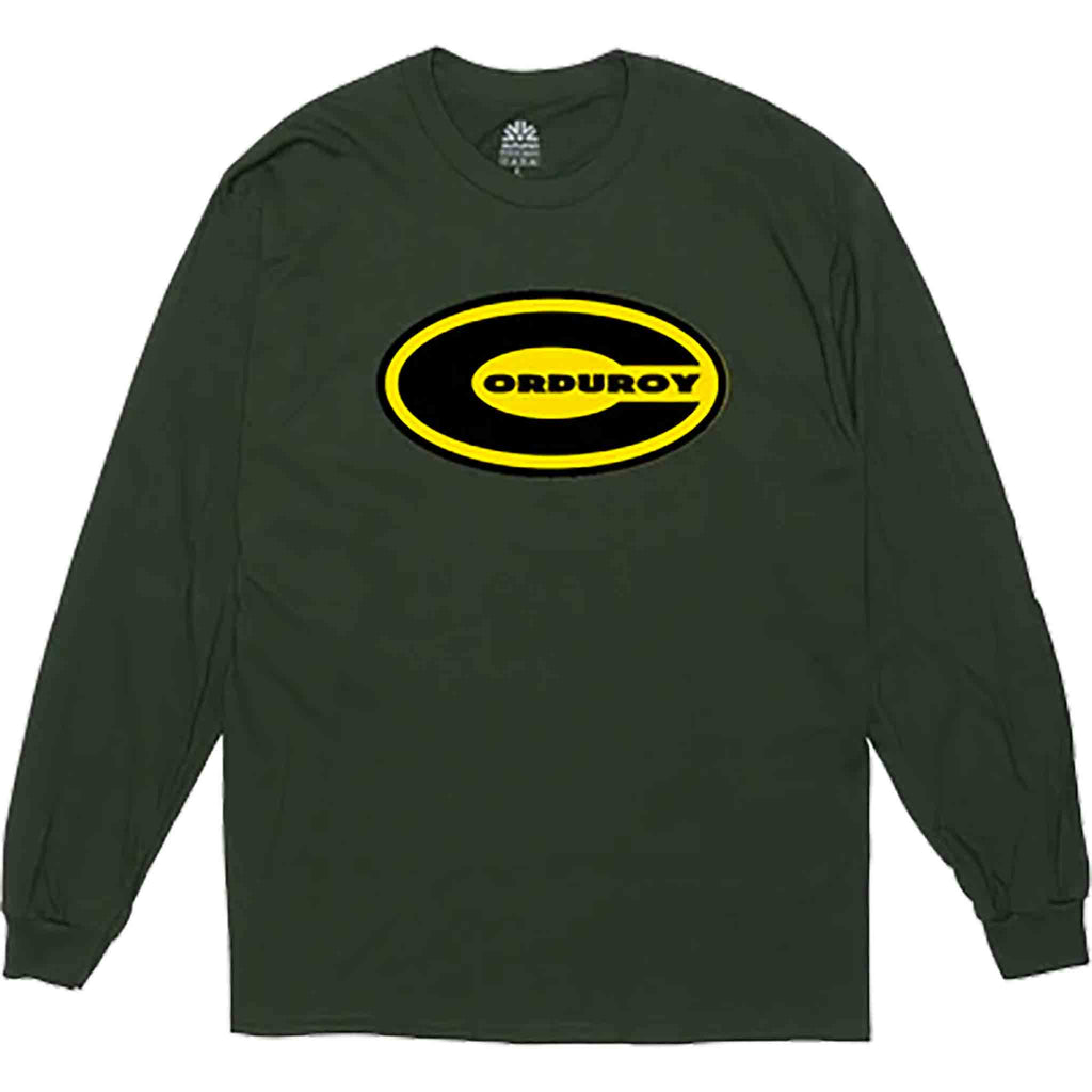 Corduroy Oval Long Sleeve Tee Green T Shirt