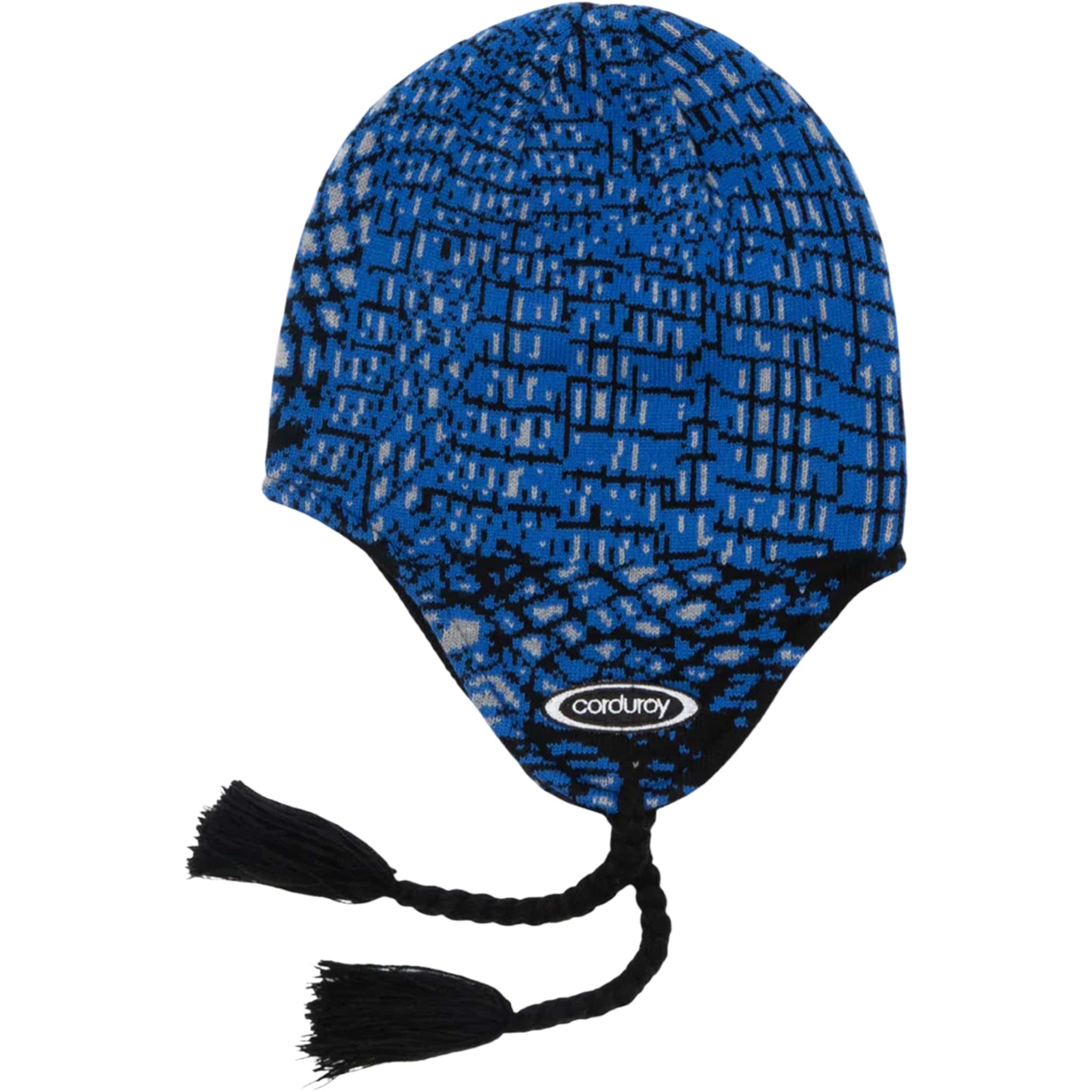 Corduroy Tidal Earflap Beanie Blue Beanie