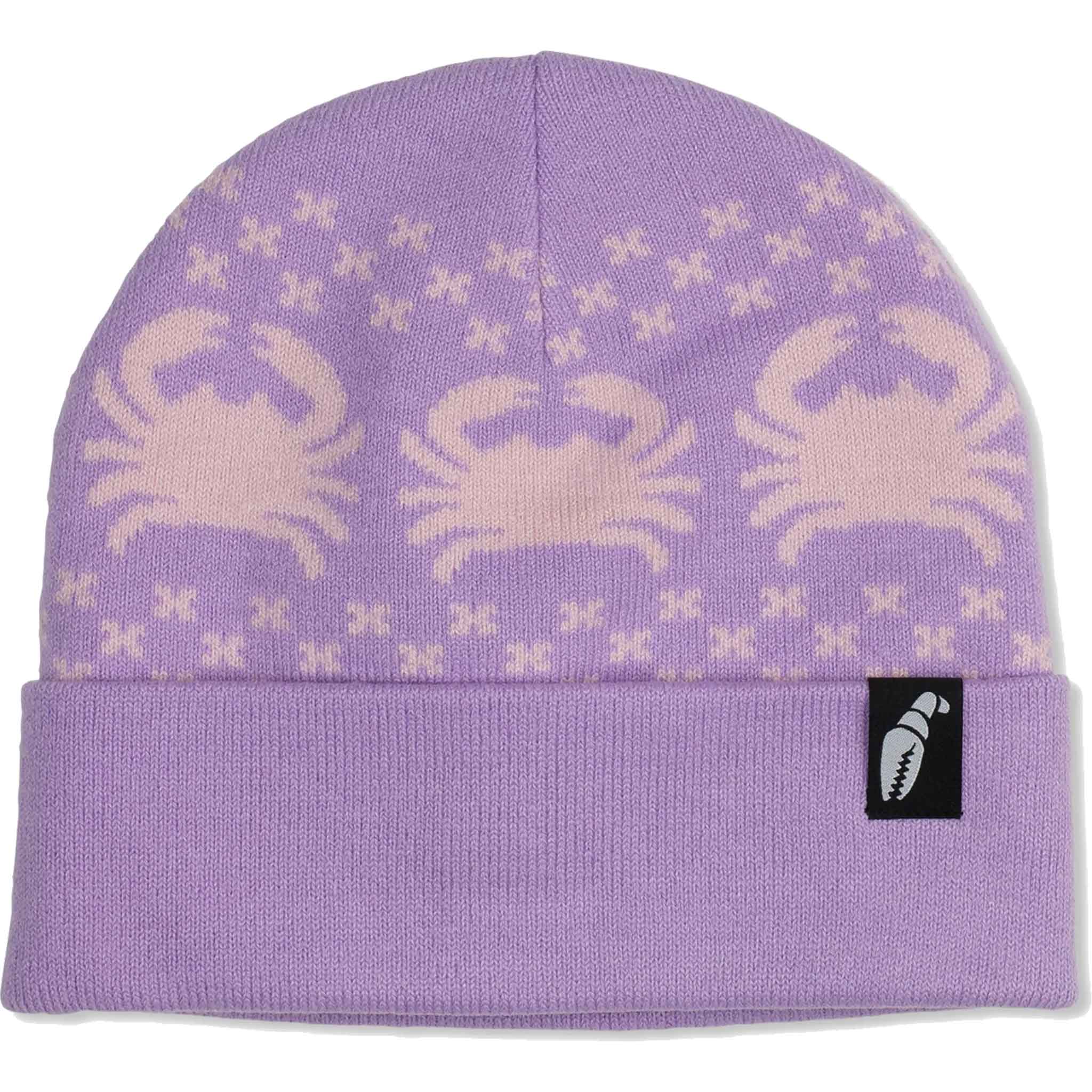 Crab Grab Nordicrab Beanie Pastel Purple and Pink Beanie
