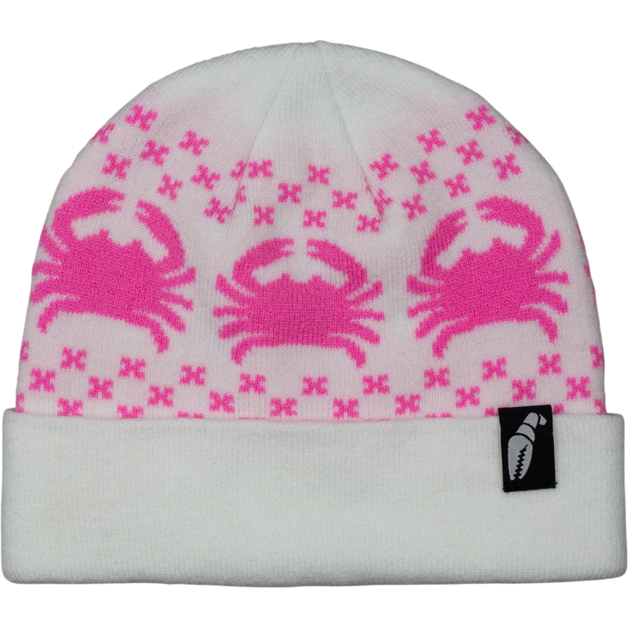 Crab Grab Nordicrab Beanie White Hot Pink Beanie