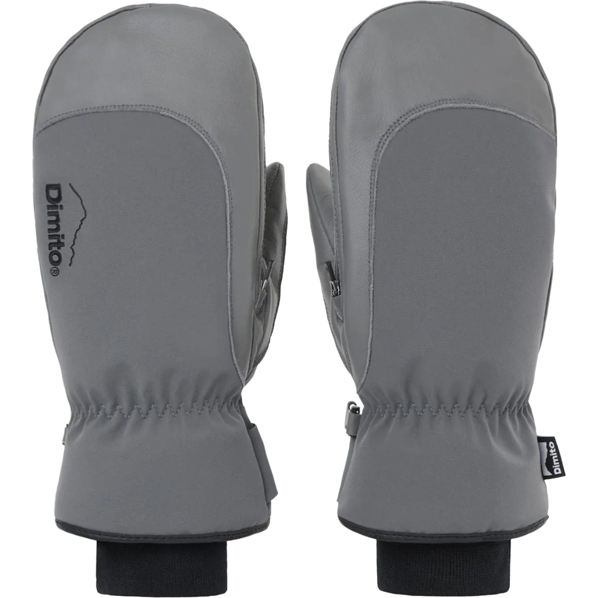 Dimito Leather 3-Way Open Mitten Cool Grey Gloves & Mitts