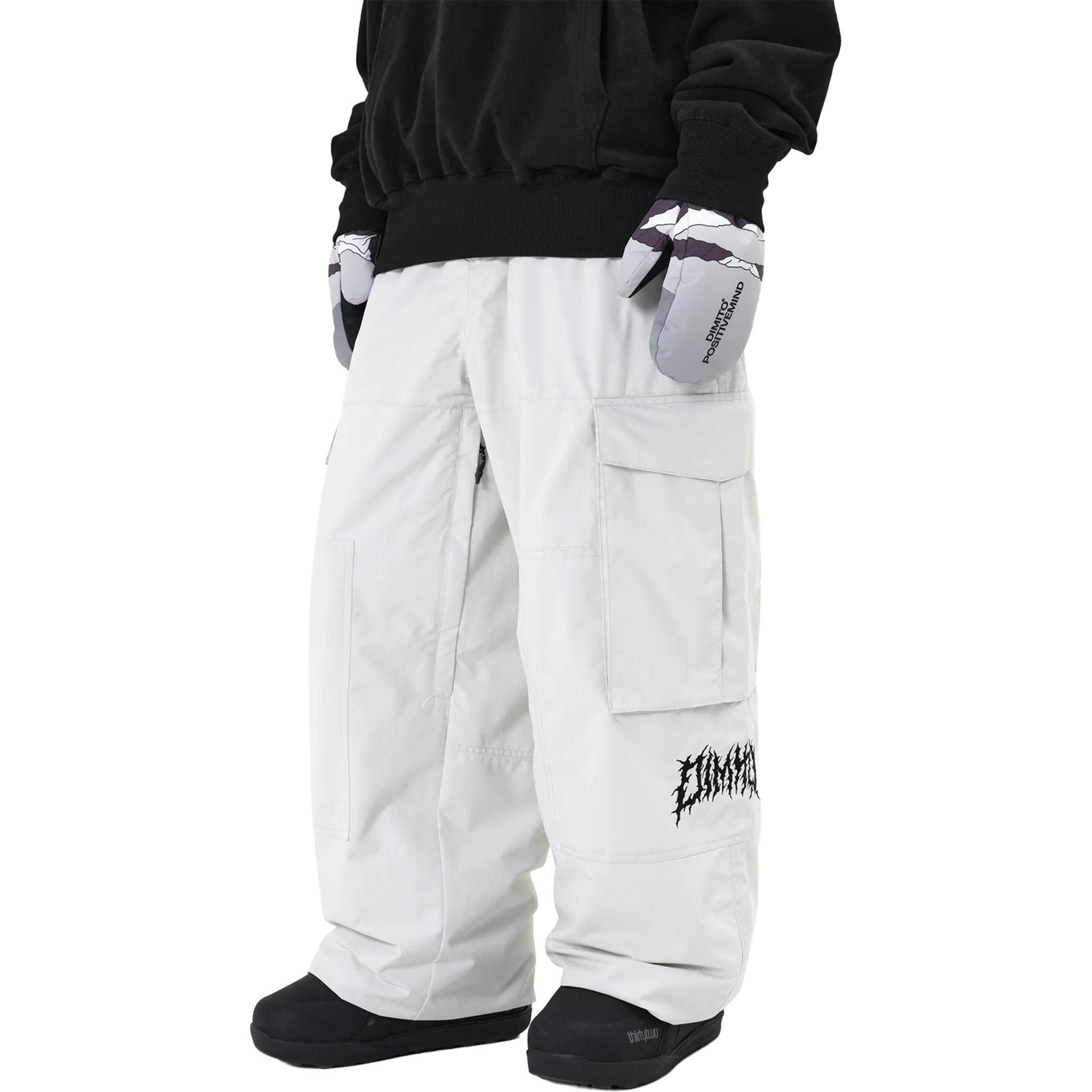 Dimito Volt Cargo Big Pants Wide Fit LV.1 White Womens Snowboard Pants