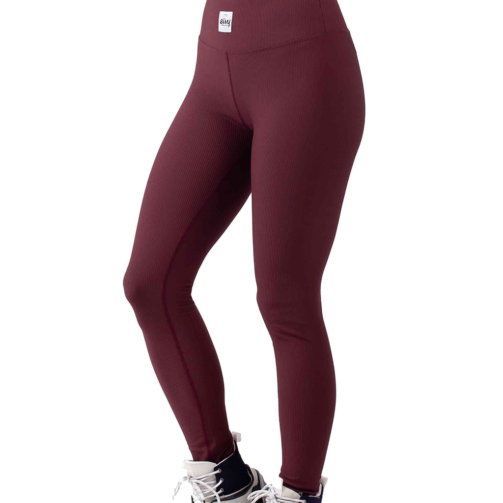 Eivy Icecold Rib Tights Wine Womens Thermal
