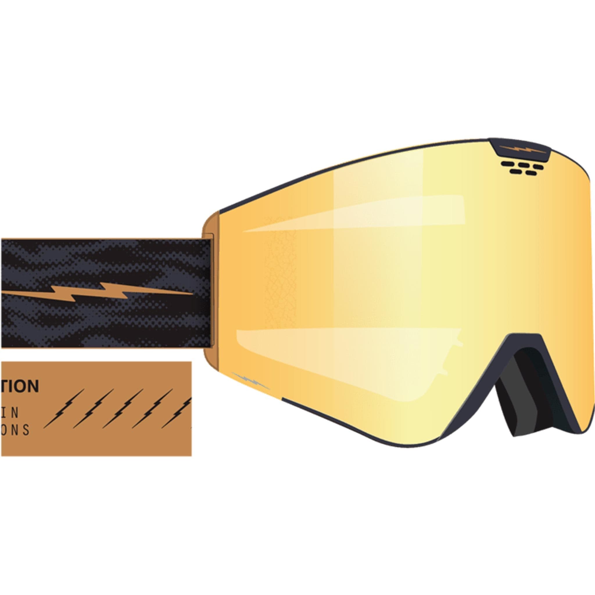 Electric Kabru Fog Black Gold Auburn Gold 2025 Goggles