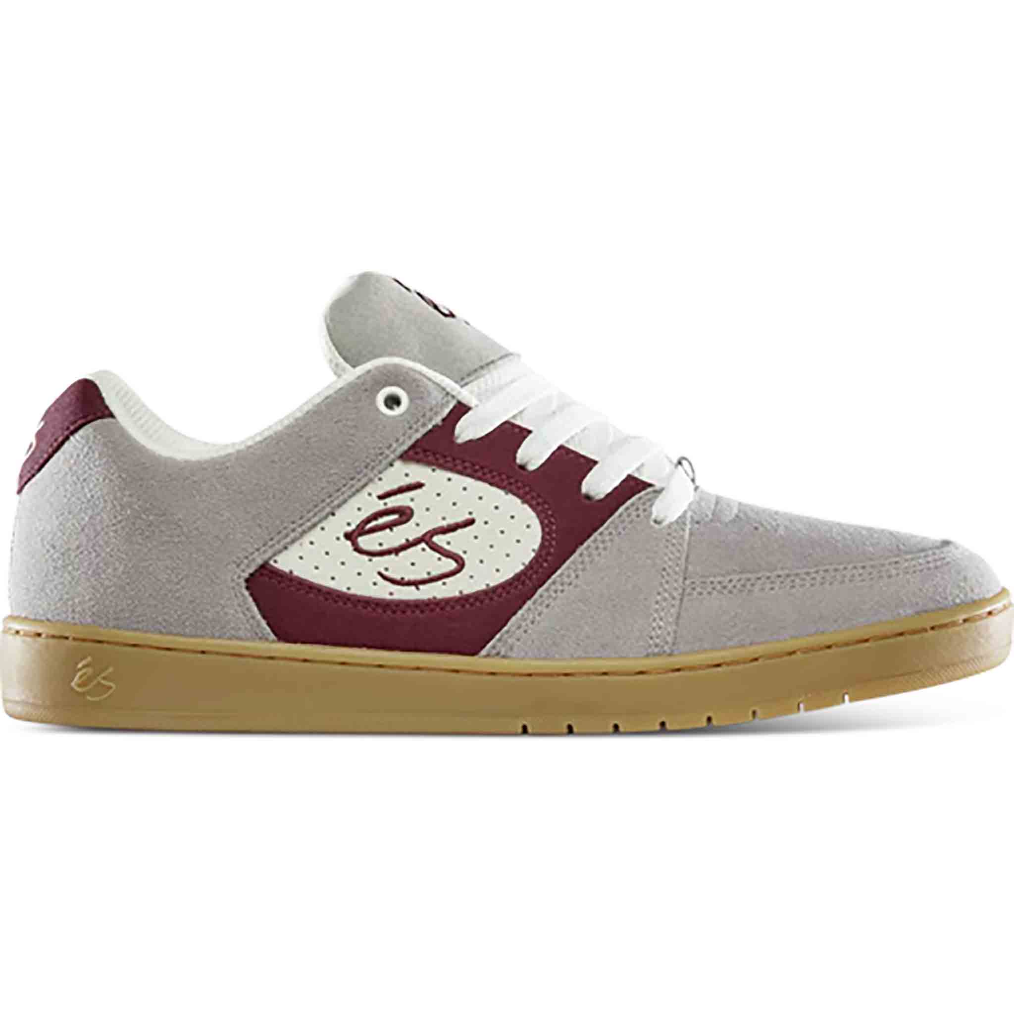 Es Accel Slim Grey Burgundy Shoes